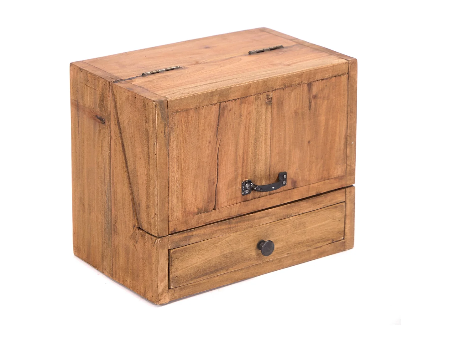 ORGANIZER Case Mahagoni Massivholz, klappbarer Deckel naturfarben