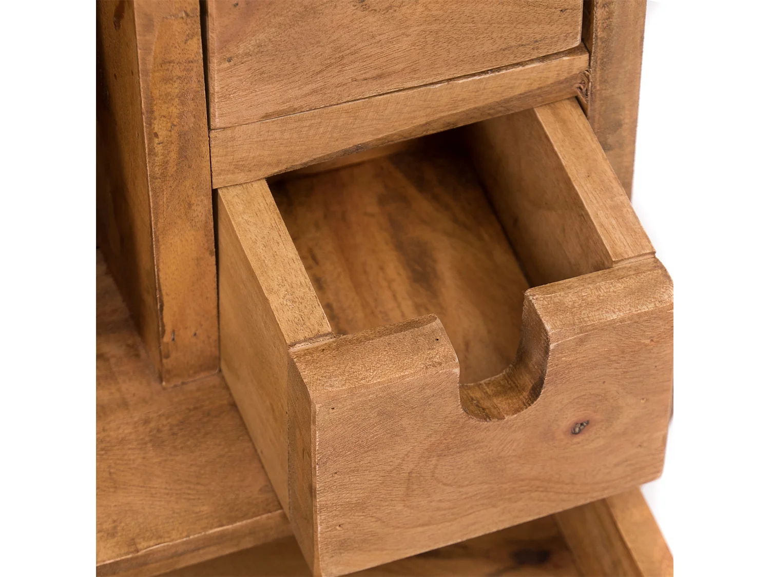 ORGANIZER Case Mahagoni Massivholz, klappbarer Deckel naturfarben