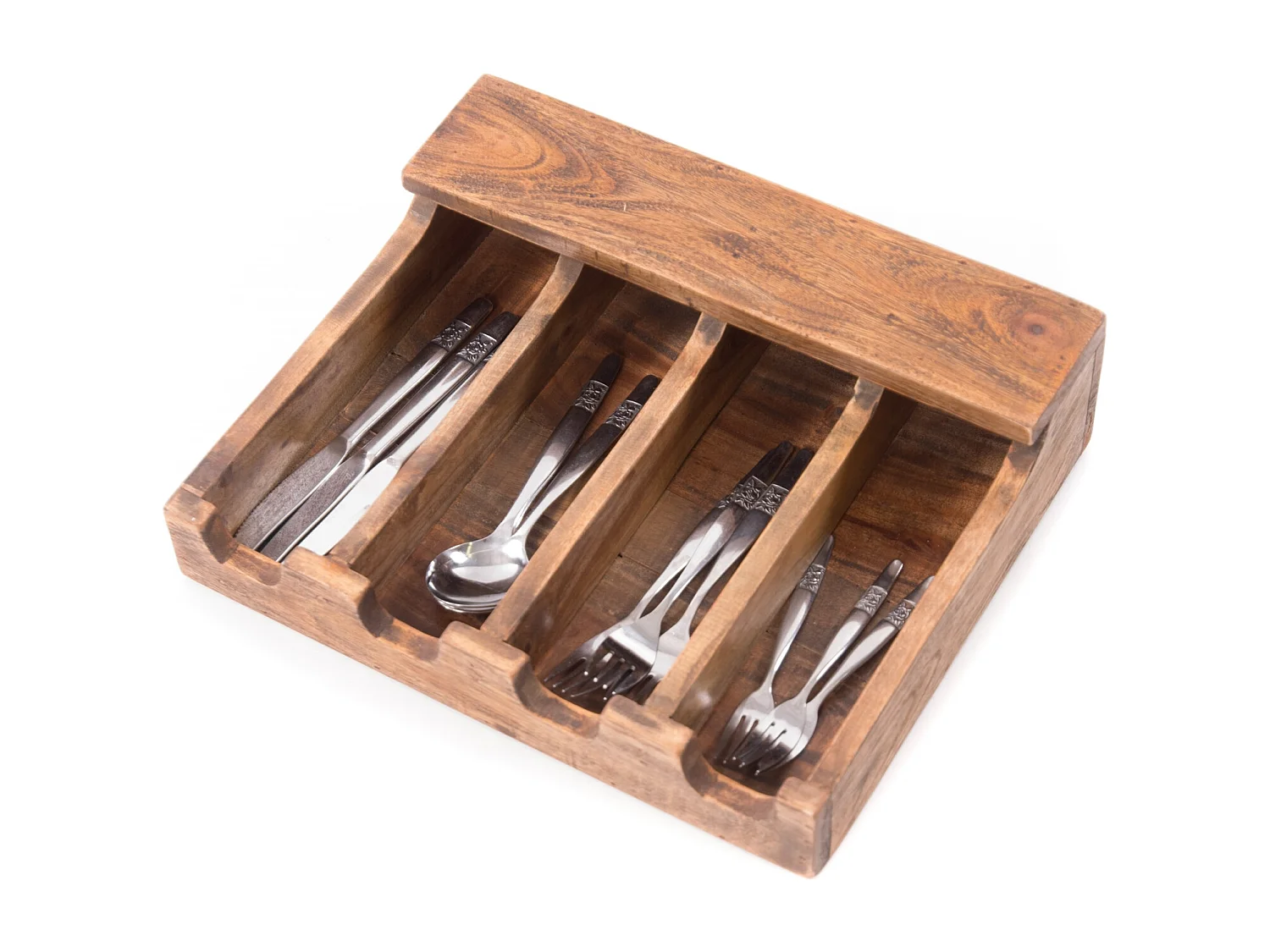 BESTECKKASTEN Palu Massivholz naturfarben