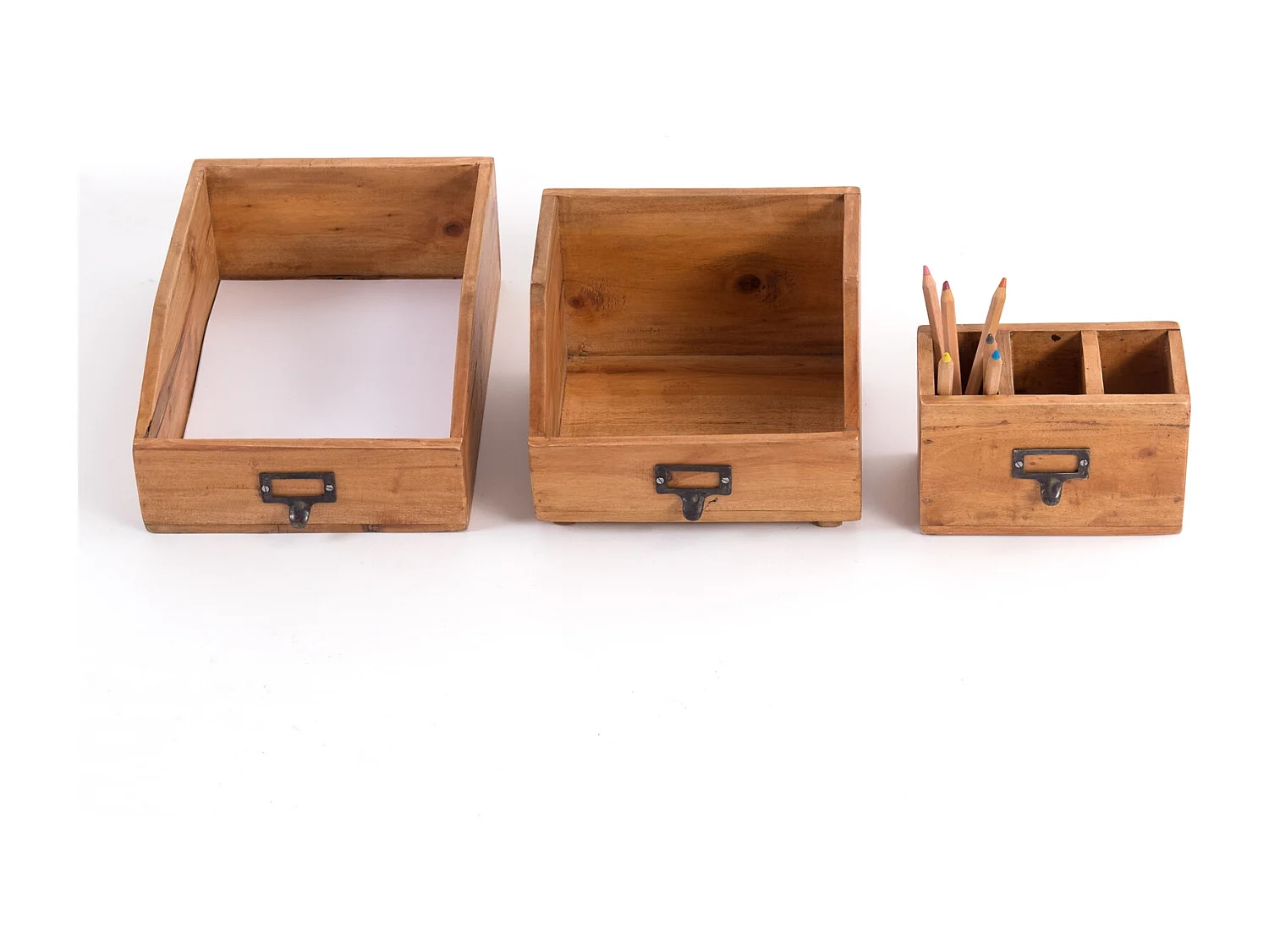 ENSEMBLE D'ORGANISATEUR Bureau 3 pièces Bois de mahogany, avec tableau écrivable 08 honigfarben gewachst