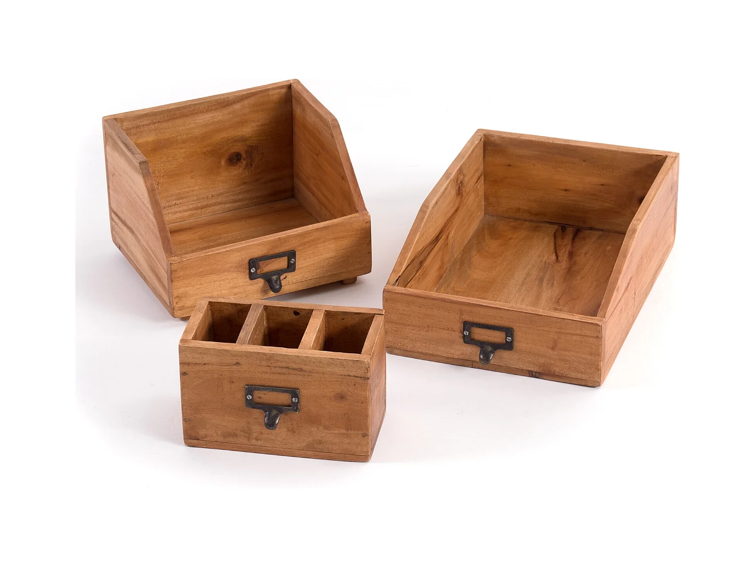 ENSEMBLE D'ORGANISATEUR Bureau 3 pièces Bois de mahogany, avec tableau écrivable 08 honigfarben gewachst