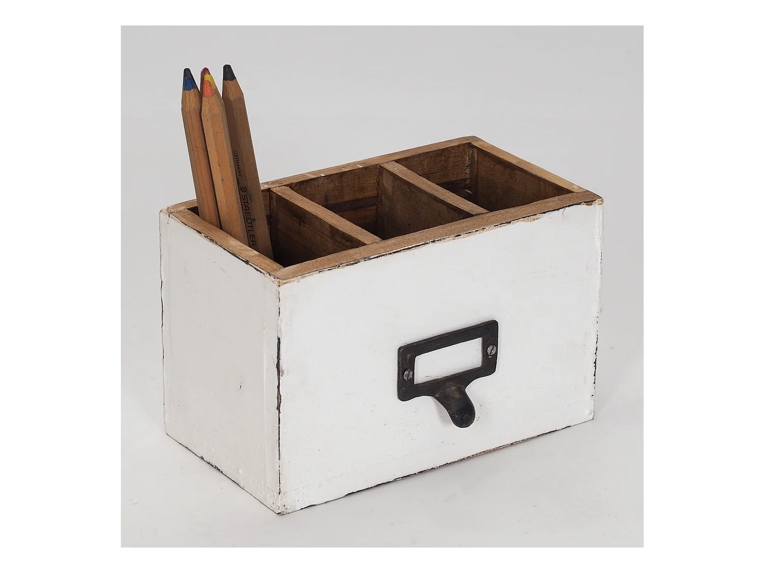 BOÎTE À CRAYONS Vintage 19" Acajou 06 weiß-landhaus
