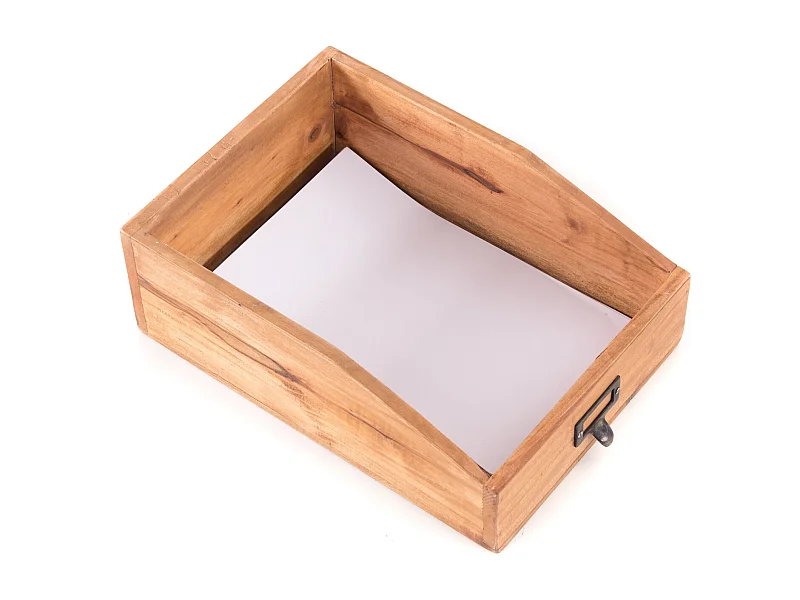 DÉPÔT DE DOCUMENTS Lettre Bois de mahogany, avec tableau écrivable 08 honigfarben gewachst