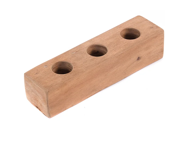 ORGANISATEUR Station I Bois massif, 3 compartiments ronds couleurs naturelles