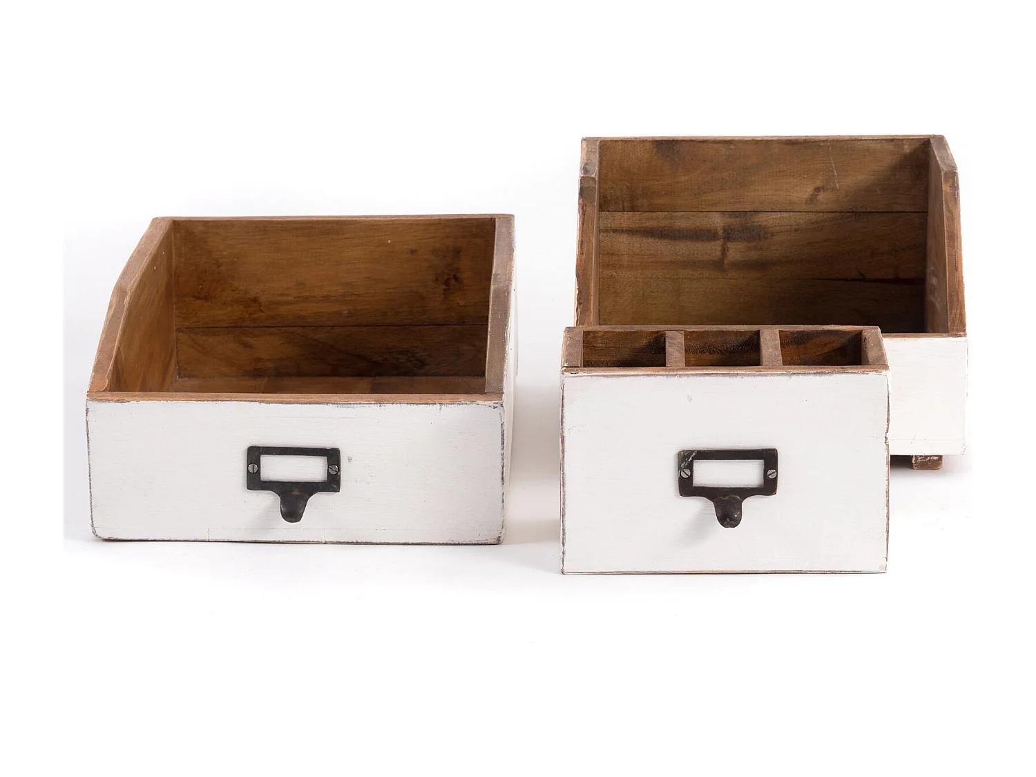 ENSEMBLE D'ORGANISATEUR Bureau 3 pièces Bois de mahogany, avec tableau écrivable 06 weiß-landhaus