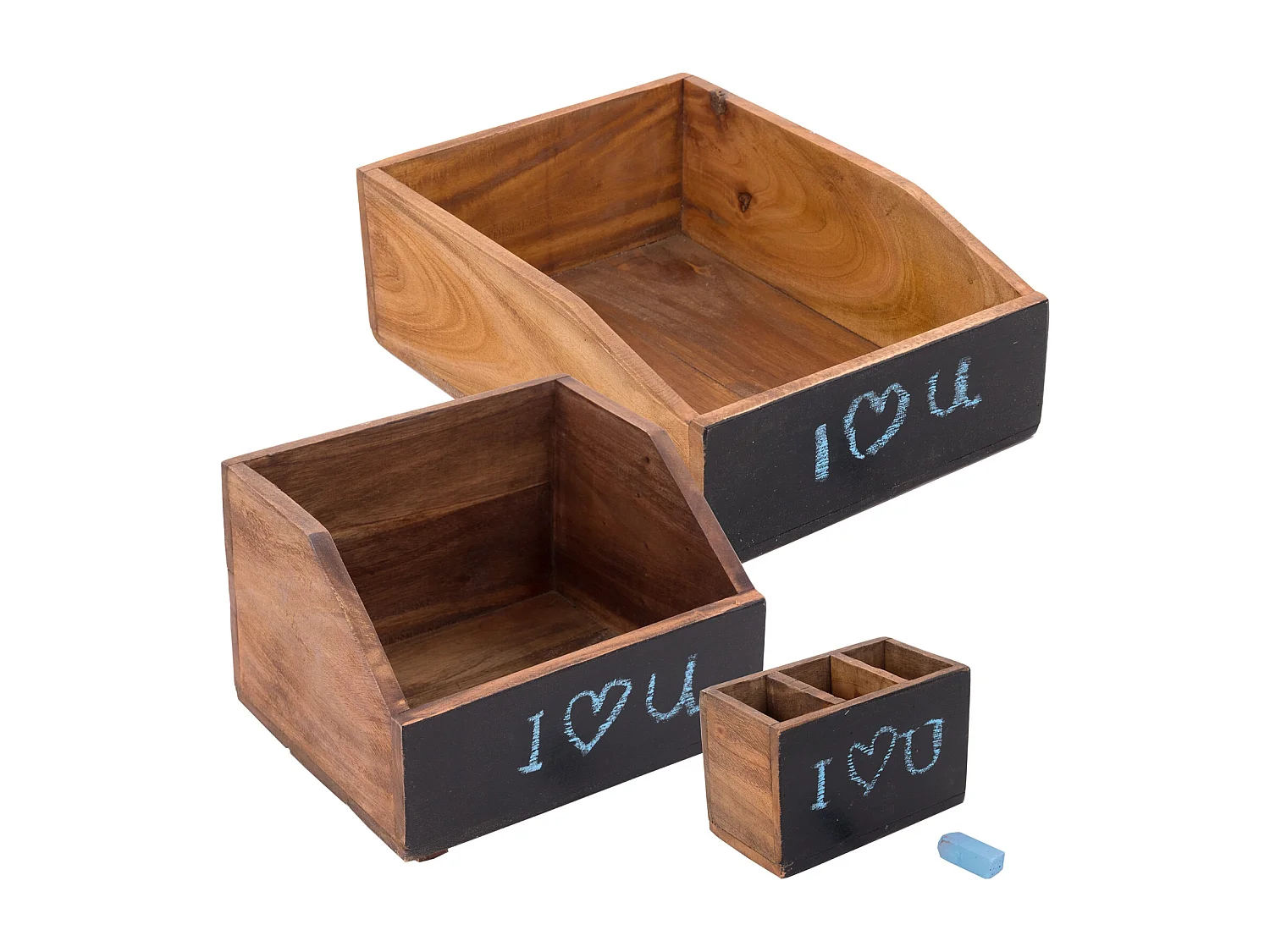 ENSEMBLE D'ORGANISATEUR Bureau 3 pièces Bois de mahogany, avec tableau écrivable 12 beschreibbar