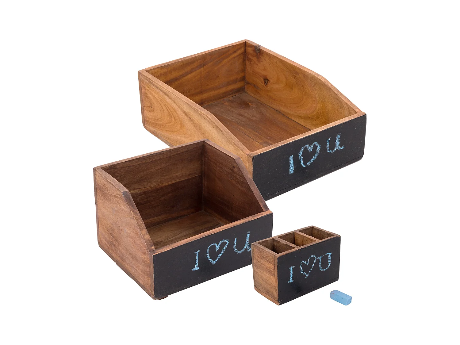 ENSEMBLE D'ORGANISATEUR Bureau 3 pièces Bois de mahogany, avec tableau écrivable 12 beschreibbar