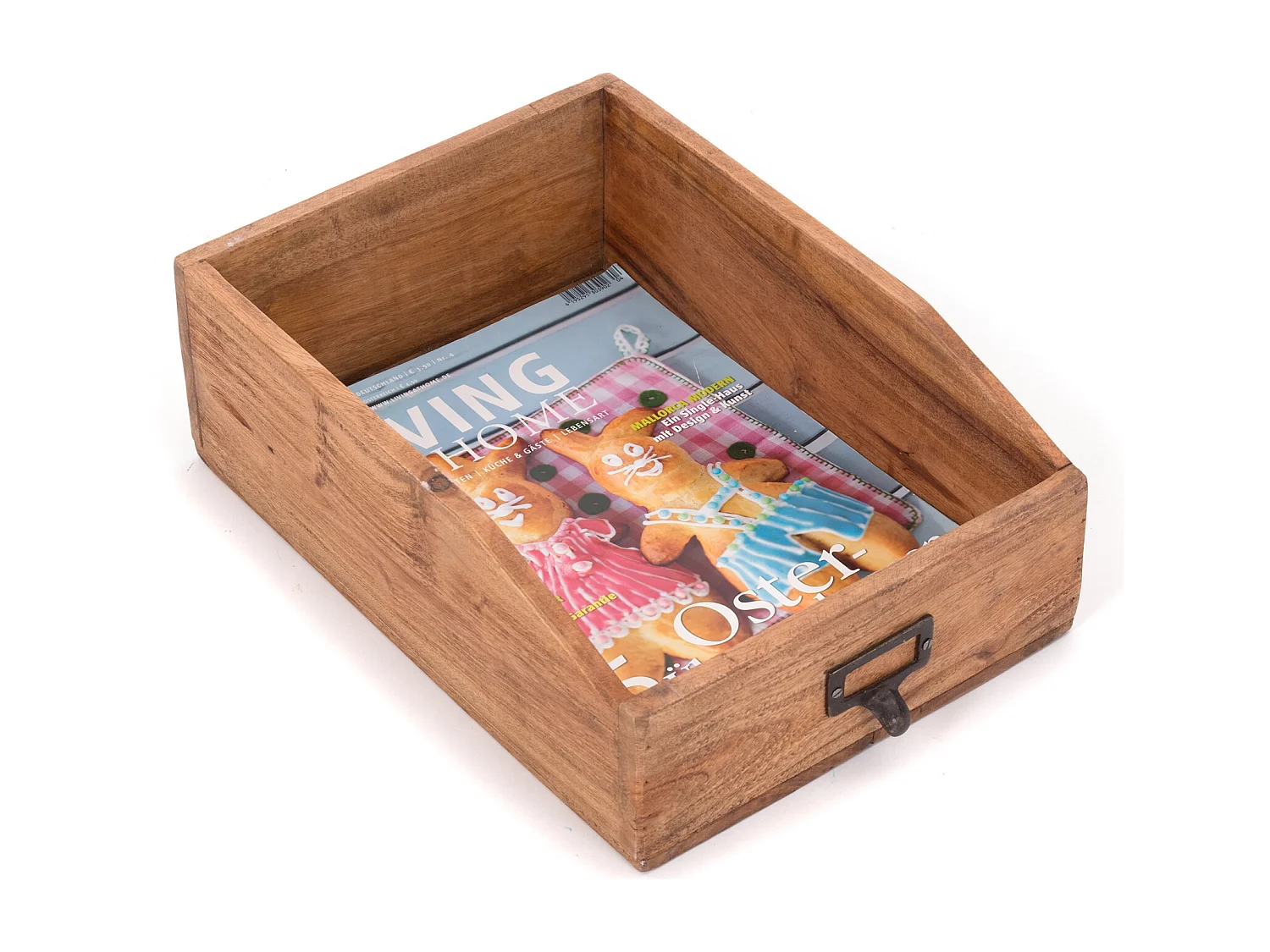 DÉPÔT DE DOCUMENTS Lettre Bois de mahogany, avec tableau écrivable 01 natur-vintage