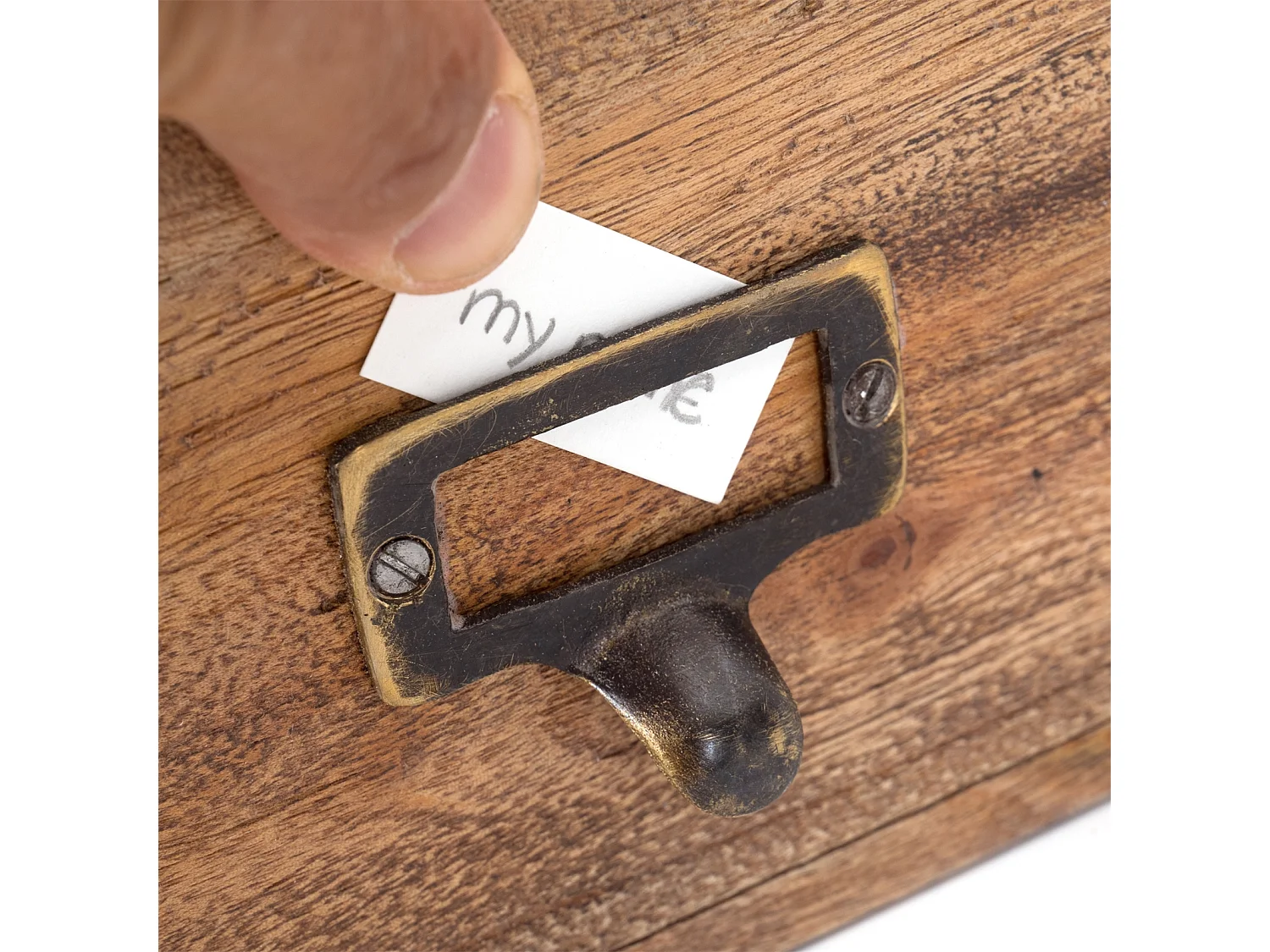 DOKUMENTENABLAGE Carta Mahagoni Holz, etikettierbarer Griff 01 natur-vintage