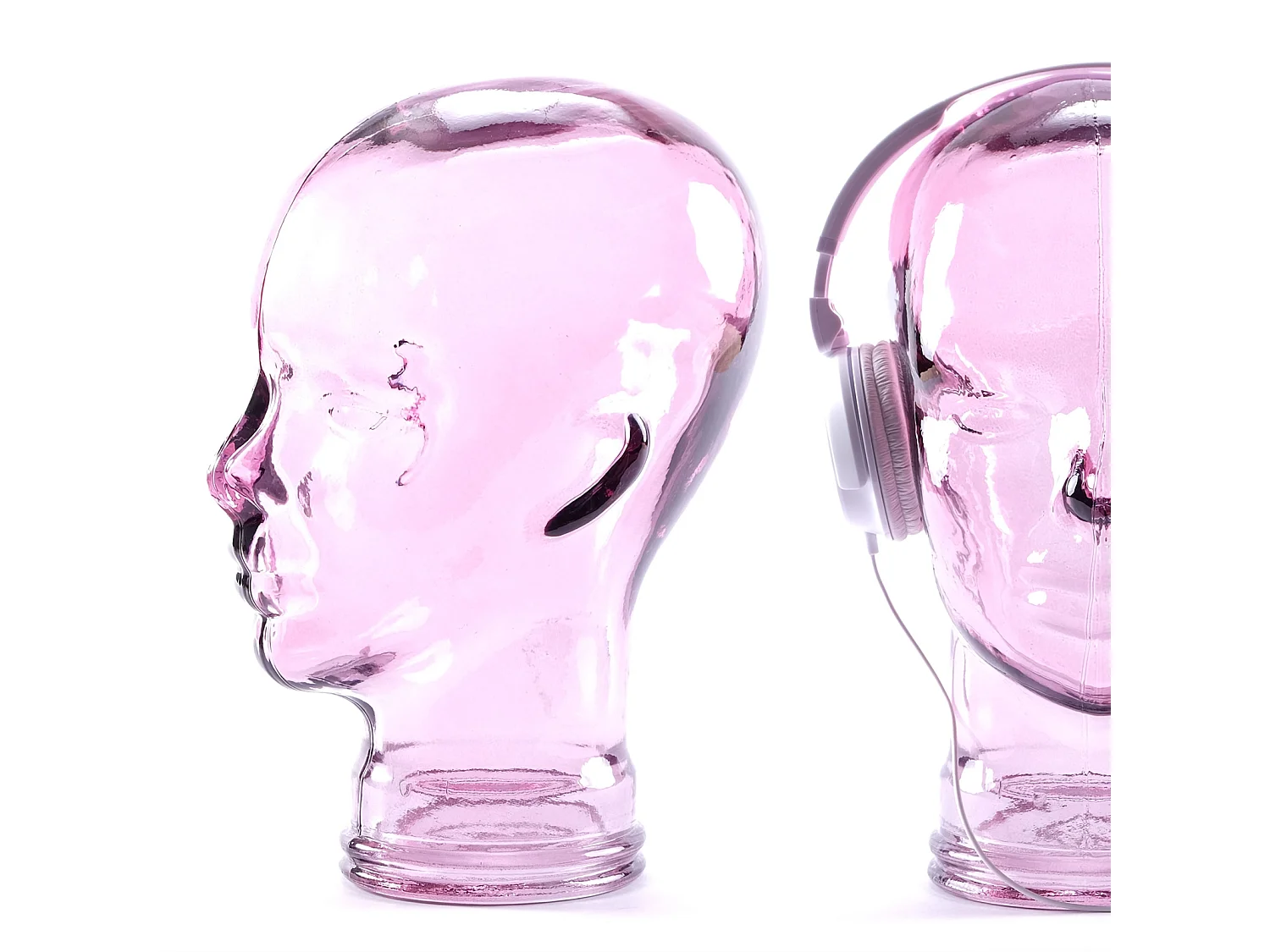 SUPPORT DE CASQUE MICK Verre transparent violet