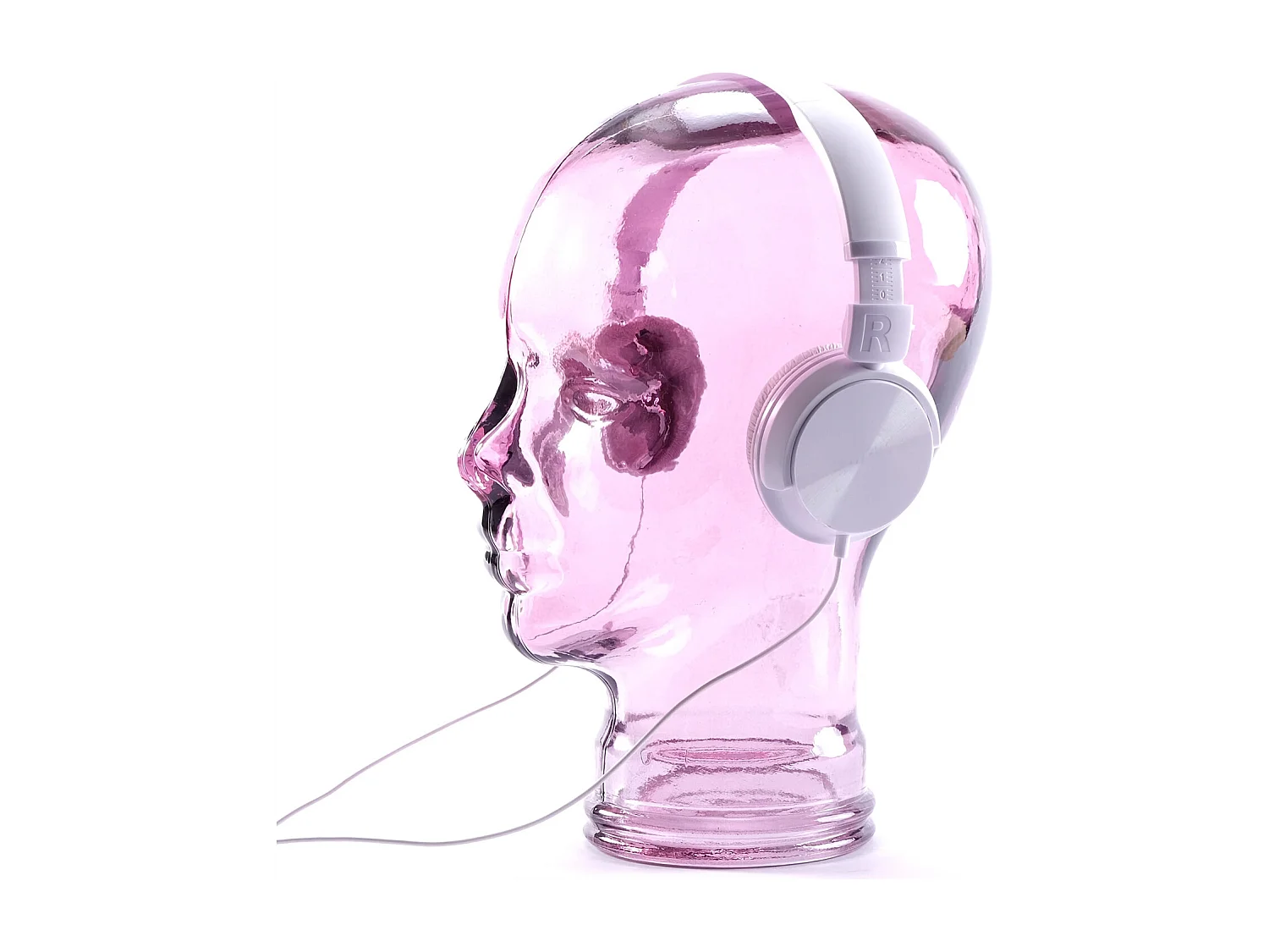 SUPPORT DE CASQUE MICK Verre transparent violet