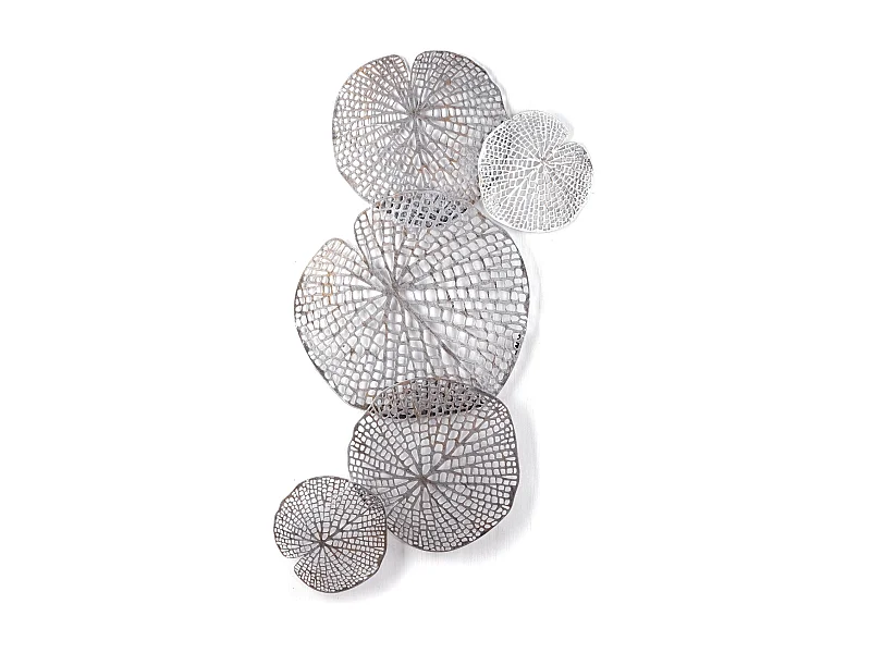 WANDDEKO BIG LEAVES Metall antik-silber