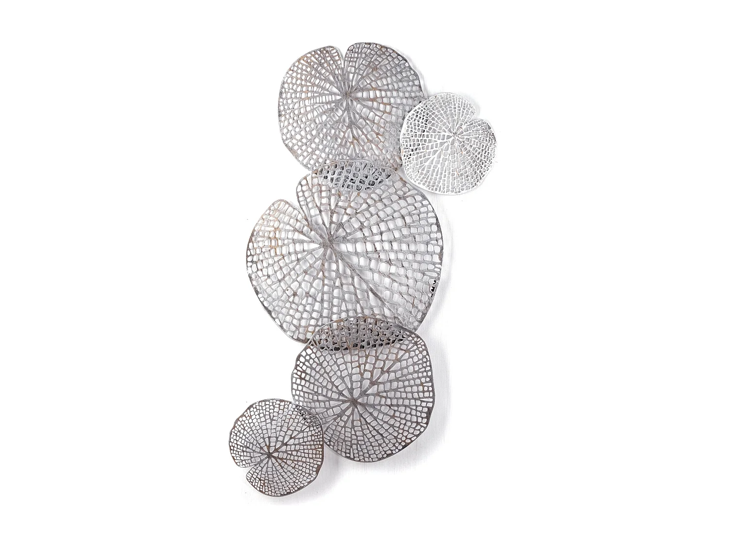 WANDDEKO BIG LEAVES Metall antik-silber