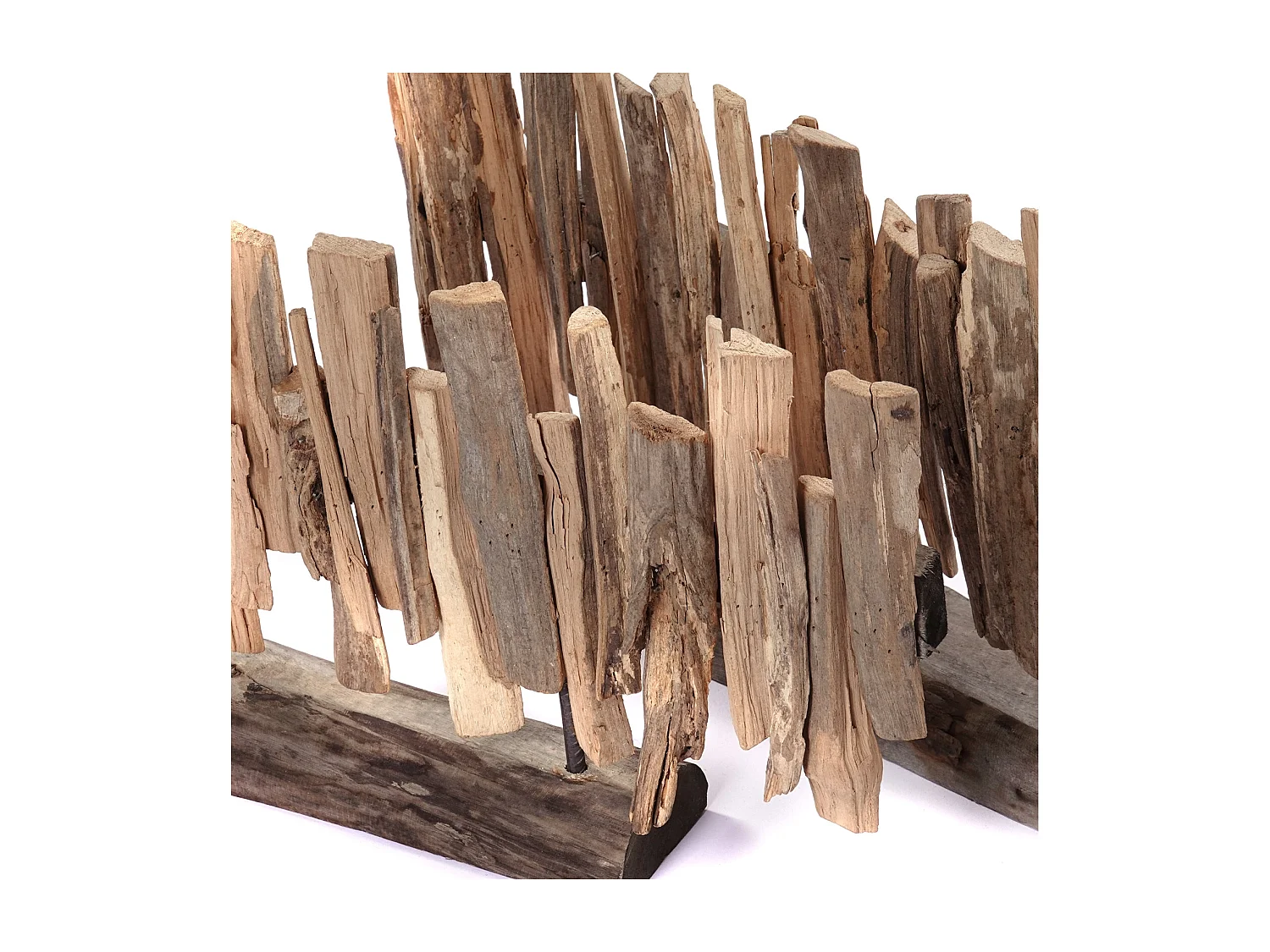 SCULPTURE Solea 80 cm, bois flotté sur socle couleurs naturelles