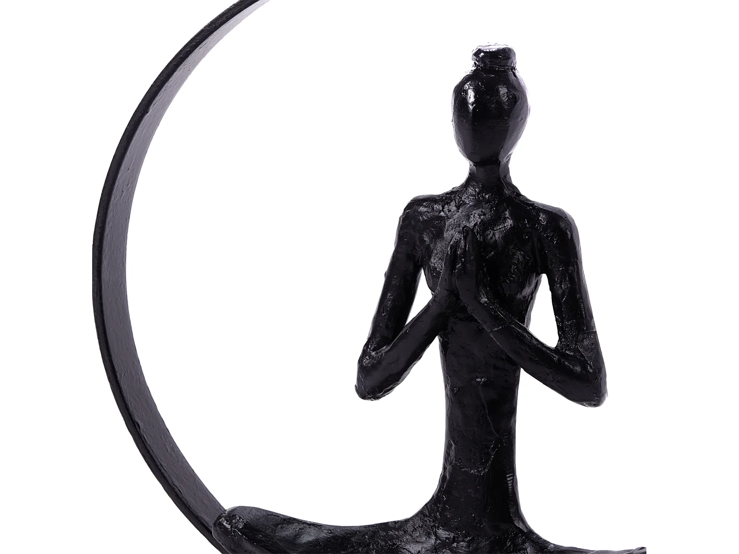 SKULPTUR Namaste Mangoholz-Sockel schwarz-natur