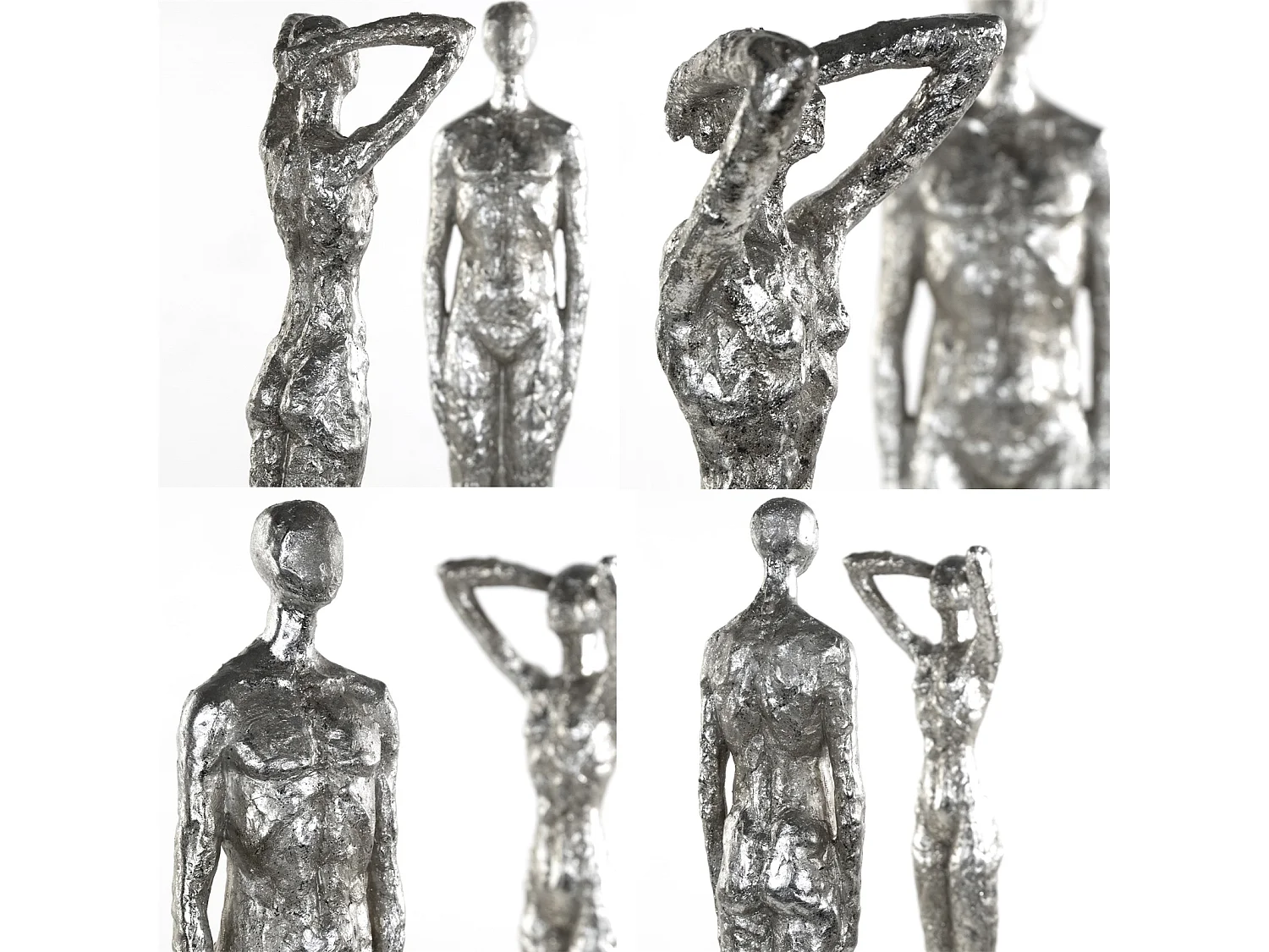 SKULPTUR-SET Millenium 2-teilig Poly-Kunststein silber