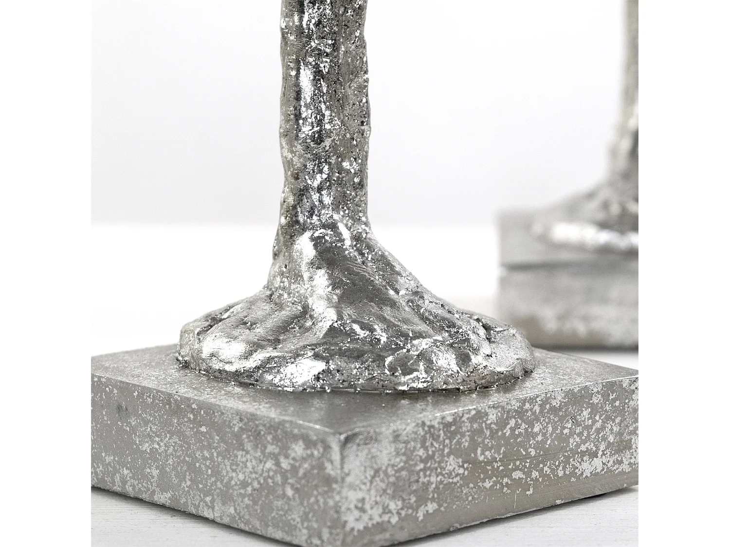 ENSEMBLE DE SCULPTURES Millénium 2 pièces Poly-artificiel argent