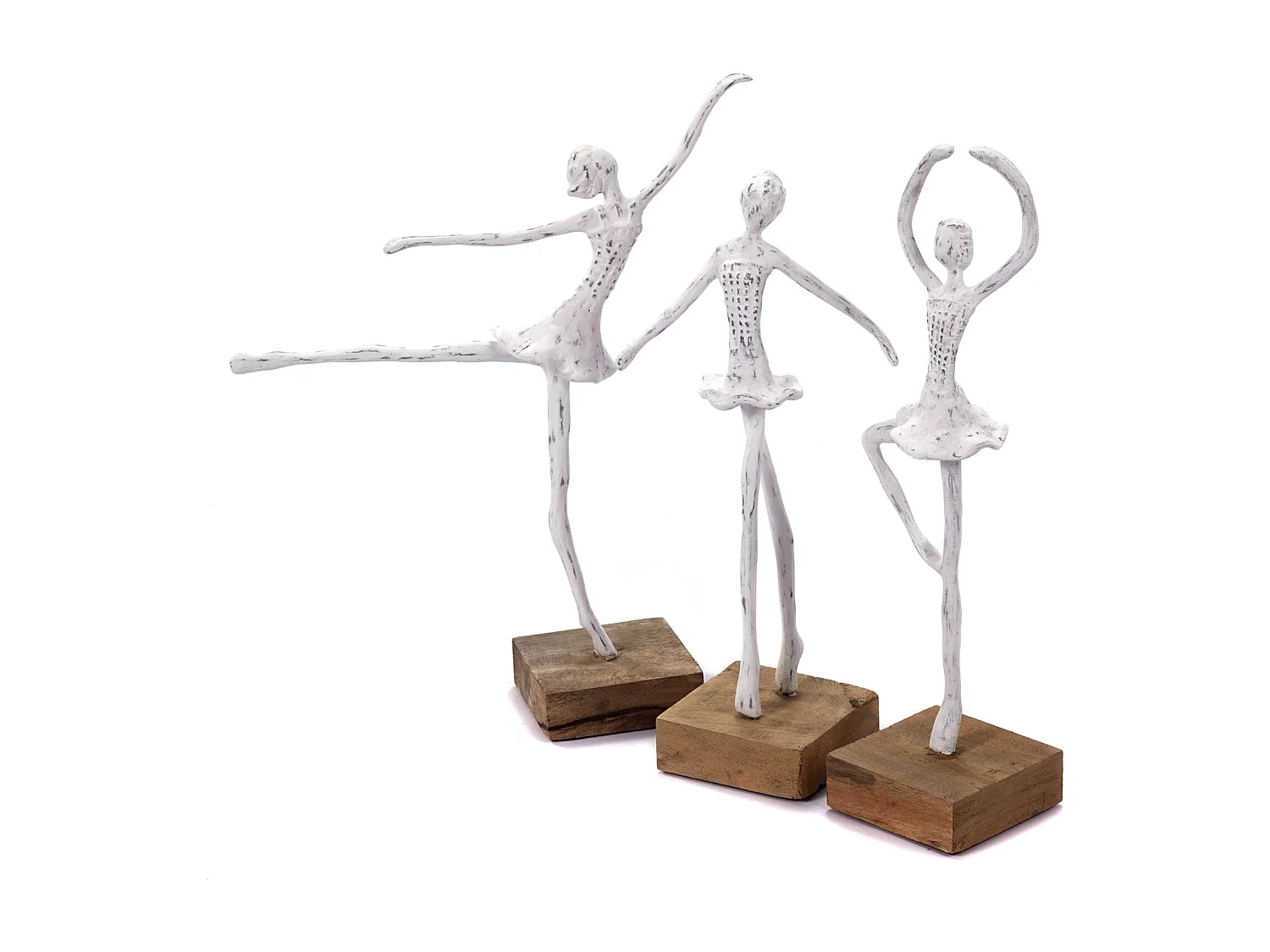 SKULPTUR BALLERINA III Mangoholz weiß-natur