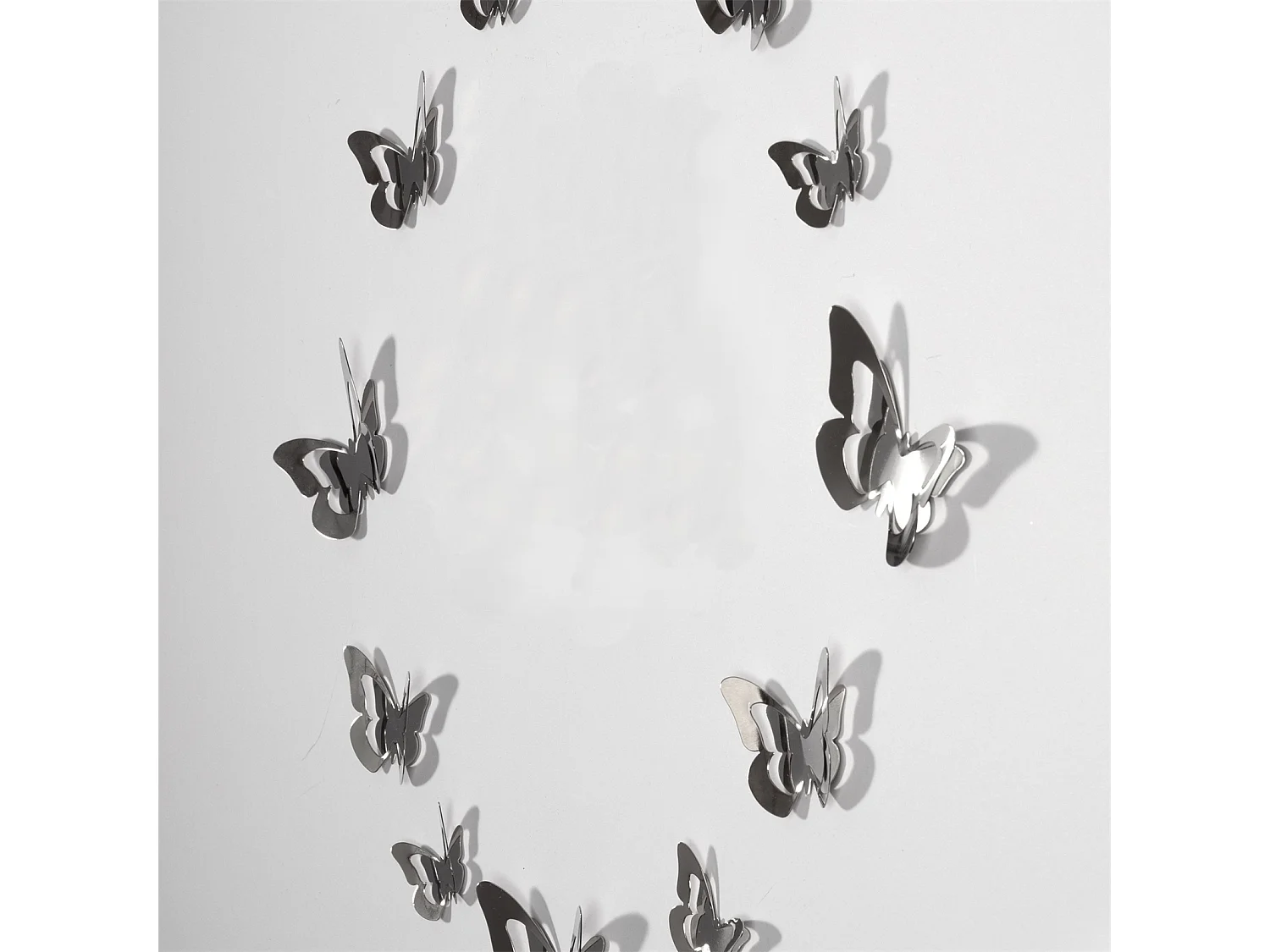 DÉCORATION MURALE nuée de papillons Métal, 12 papillons argenté