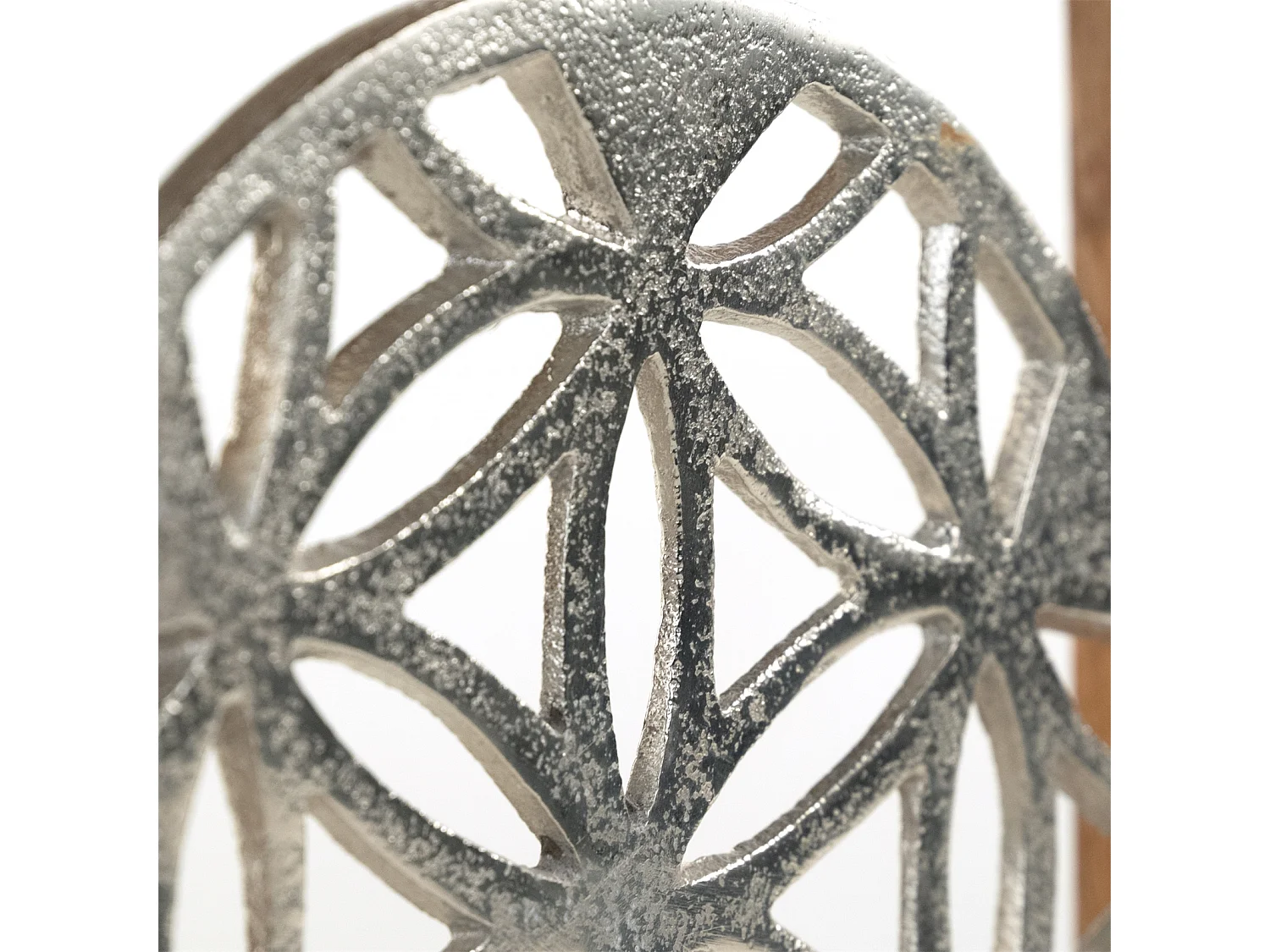 FRESQUE Variations tête Métal, bois de mangue argent-brun