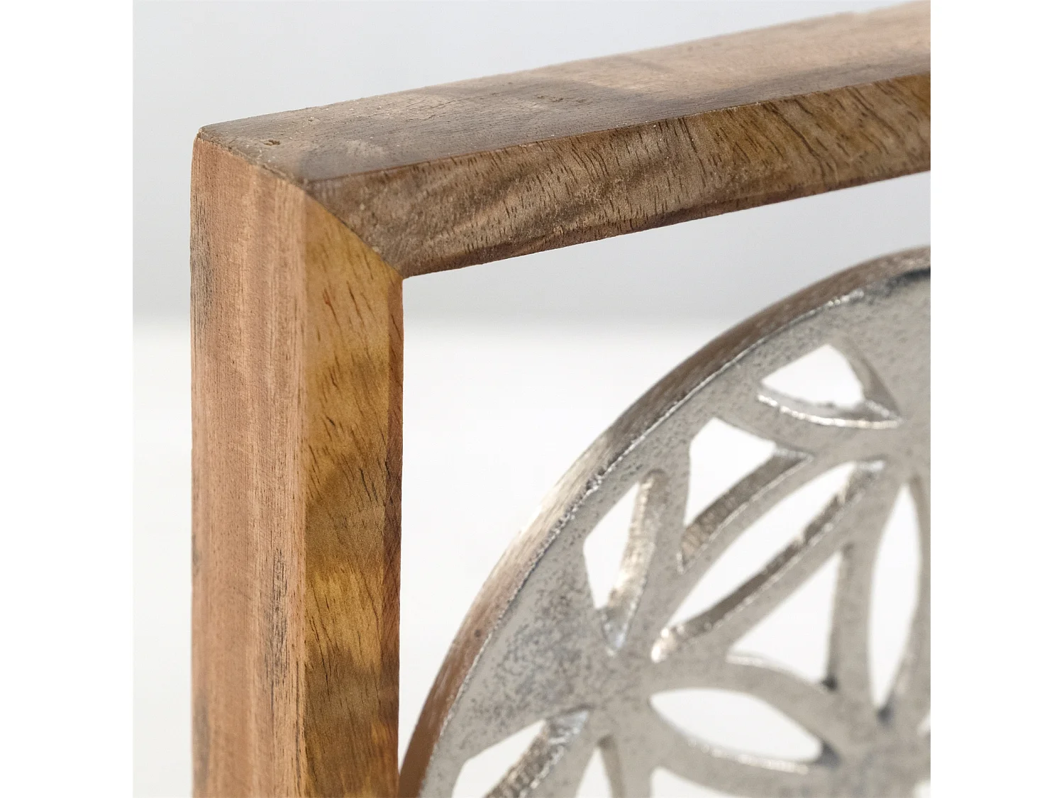 FRESQUE Variations tête Métal, bois de mangue argent-brun