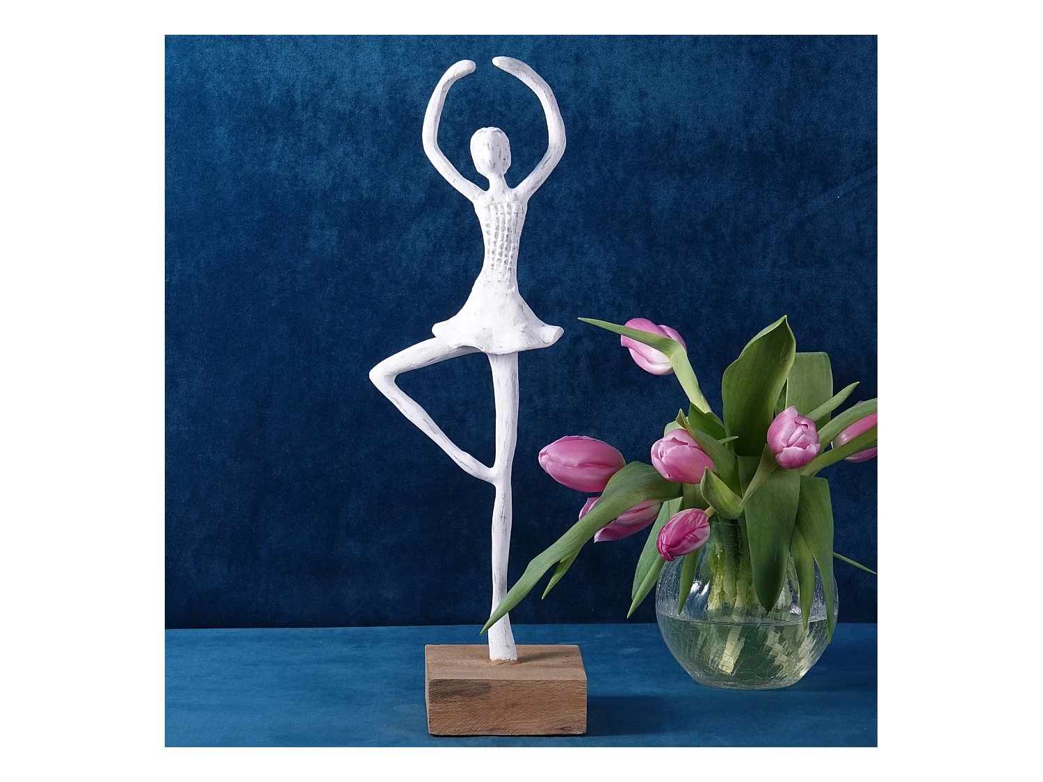 SCULPTURE BALLERINE II Bois de mangue blanc-nature