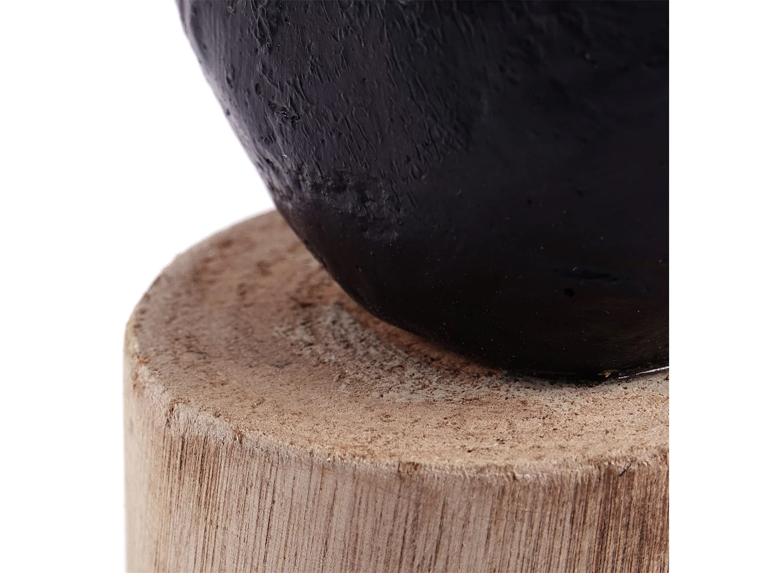 SKULPTUR VOGEL Birdy I  Mangoholz-Sockel schwarz-natur