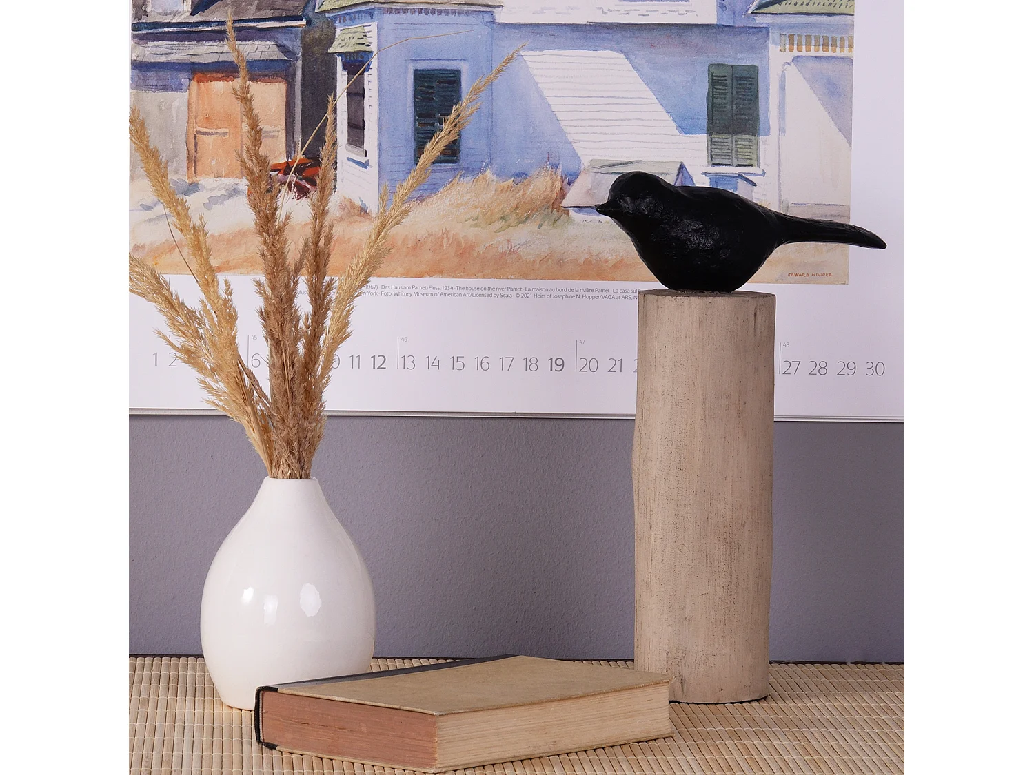 SCULPTURE VOGEL Birdy I Socle en bois de mangue noir-nature