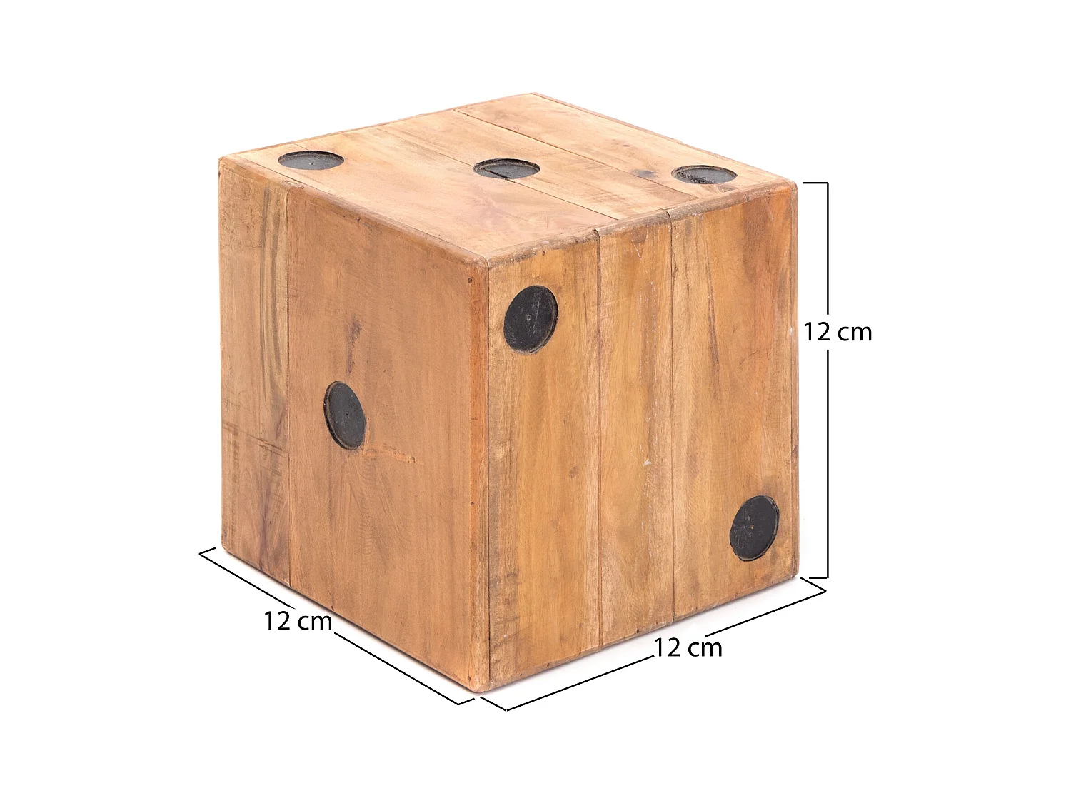 SKULPTUR WÜRFEL Game 12 Massivholz, 12cm naturfarben