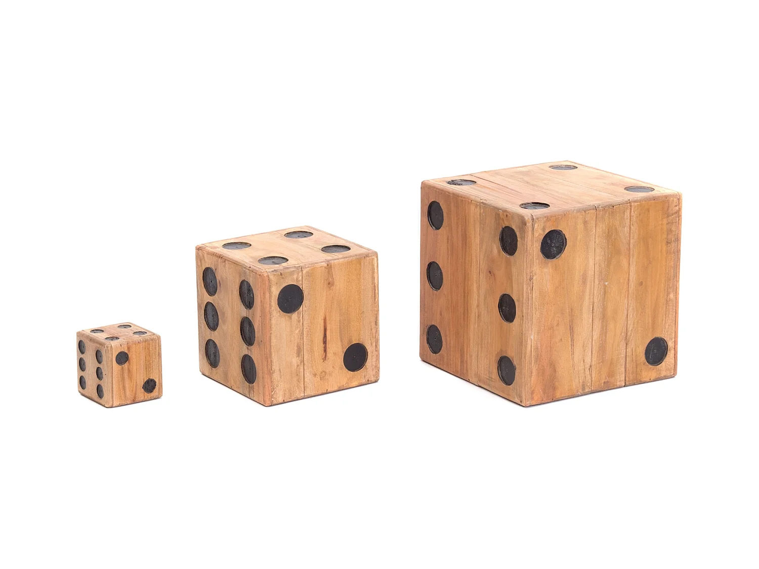 SKULPTUR WÜRFEL Game 12 Massivholz, 12cm naturfarben