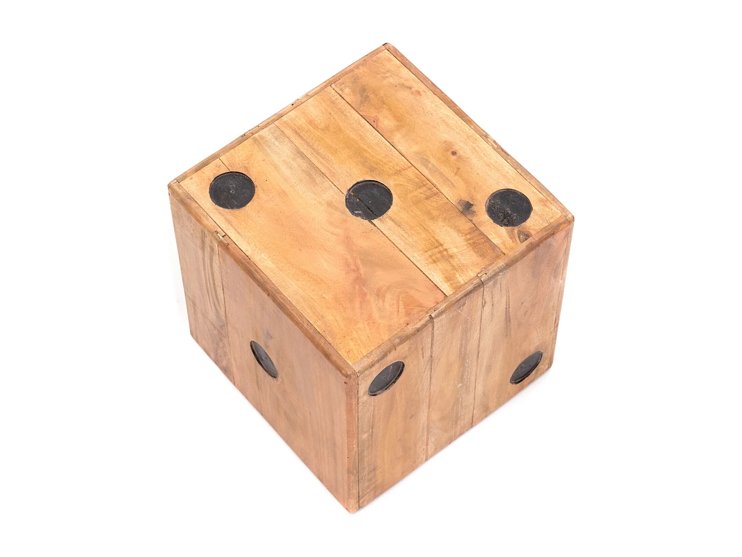 SCULPTURE Jeu de dés 12 Bois massif, 12 cm couleurs naturelles