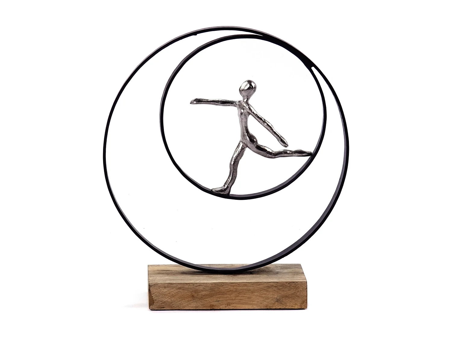 SKULPTUR Move Mangoholz, Metall silber-natur