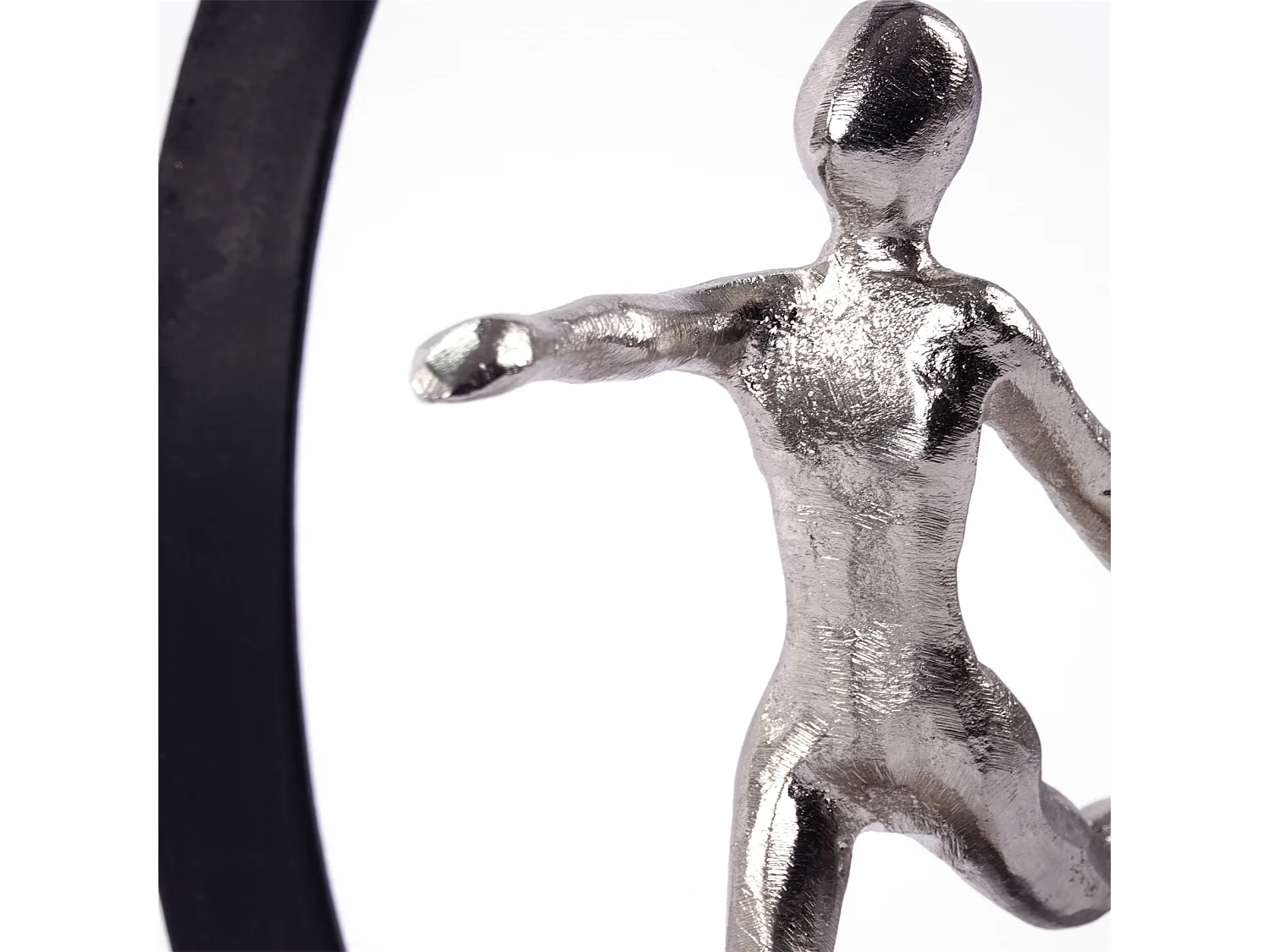 SCULPTURE Déplacer Bois de mangue, métal argent-nature