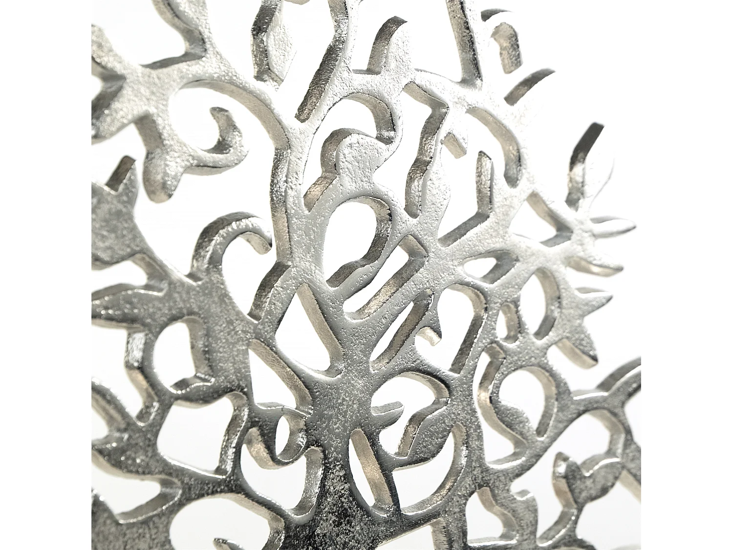 SCULPTURE Arbre de vie Métal, bois de mangue argent-brun