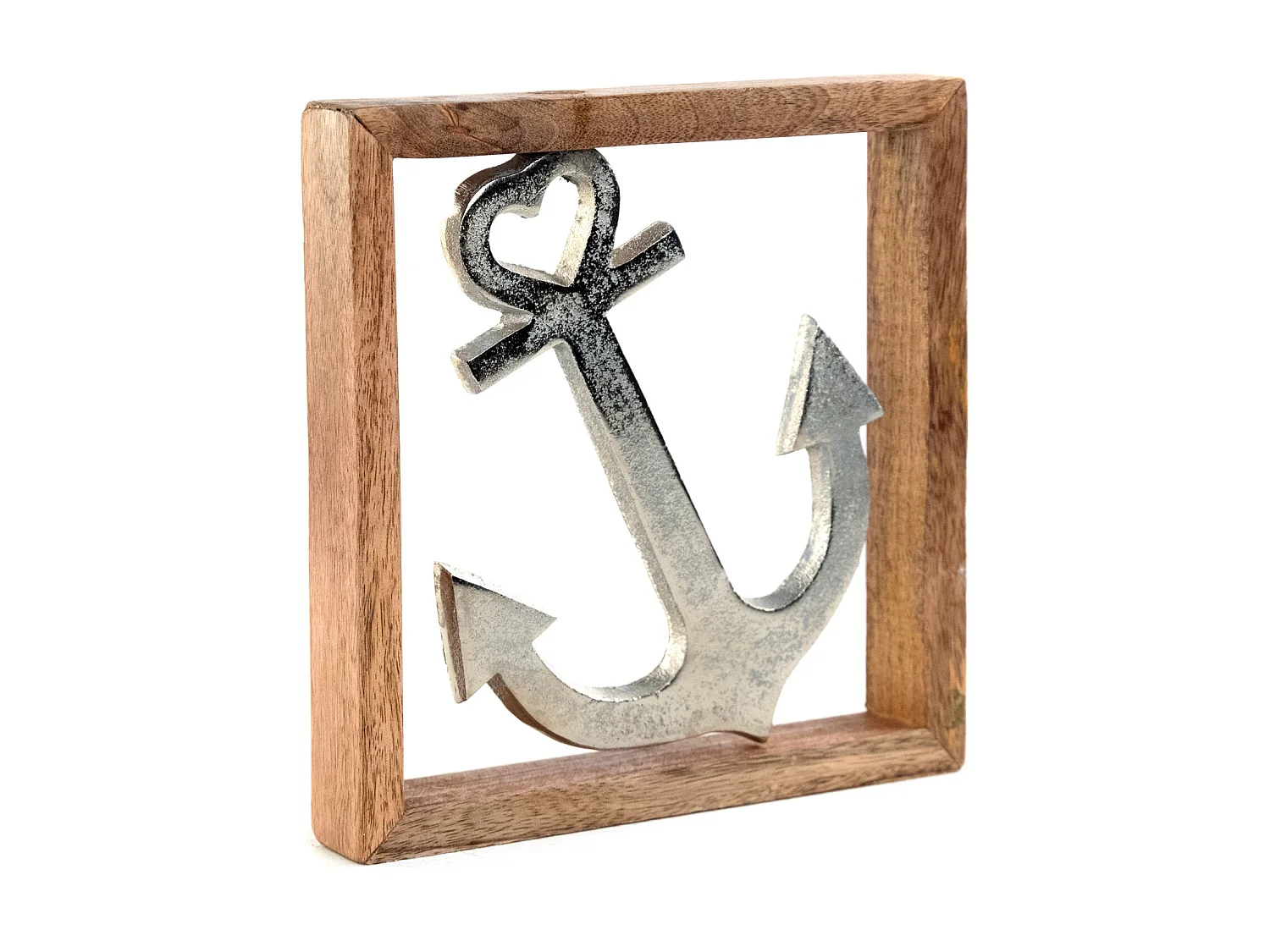 FRESQUE Variations tête Métal, bois de mangue argent-brun