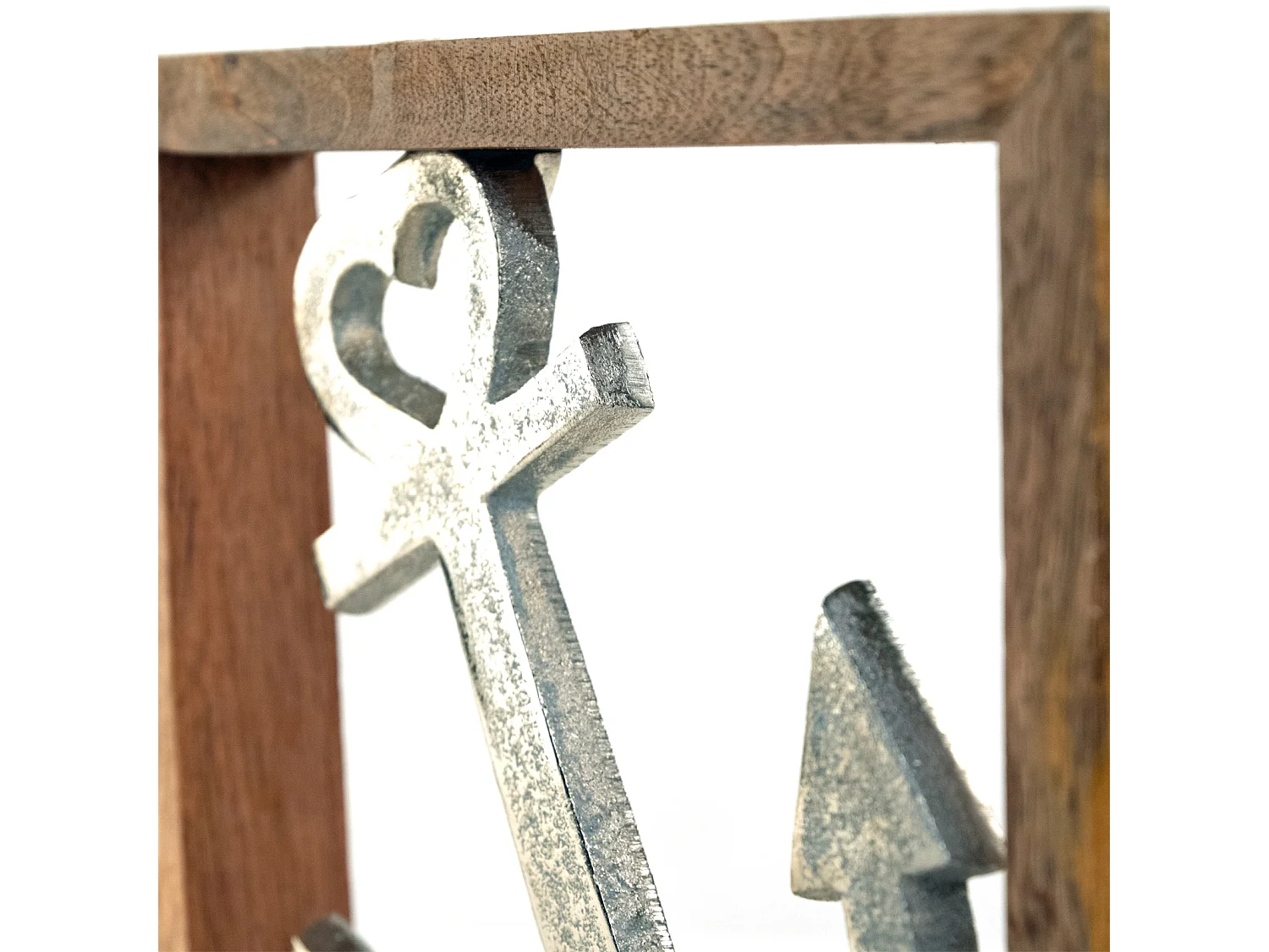 FRESQUE Variations tête Métal, bois de mangue argent-brun