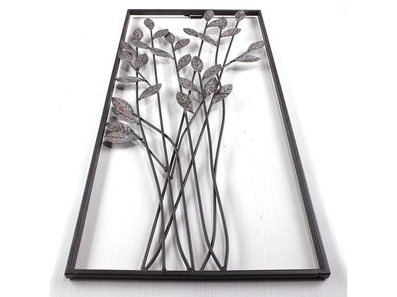 WANDDEKO Zweige Metall silber/braun