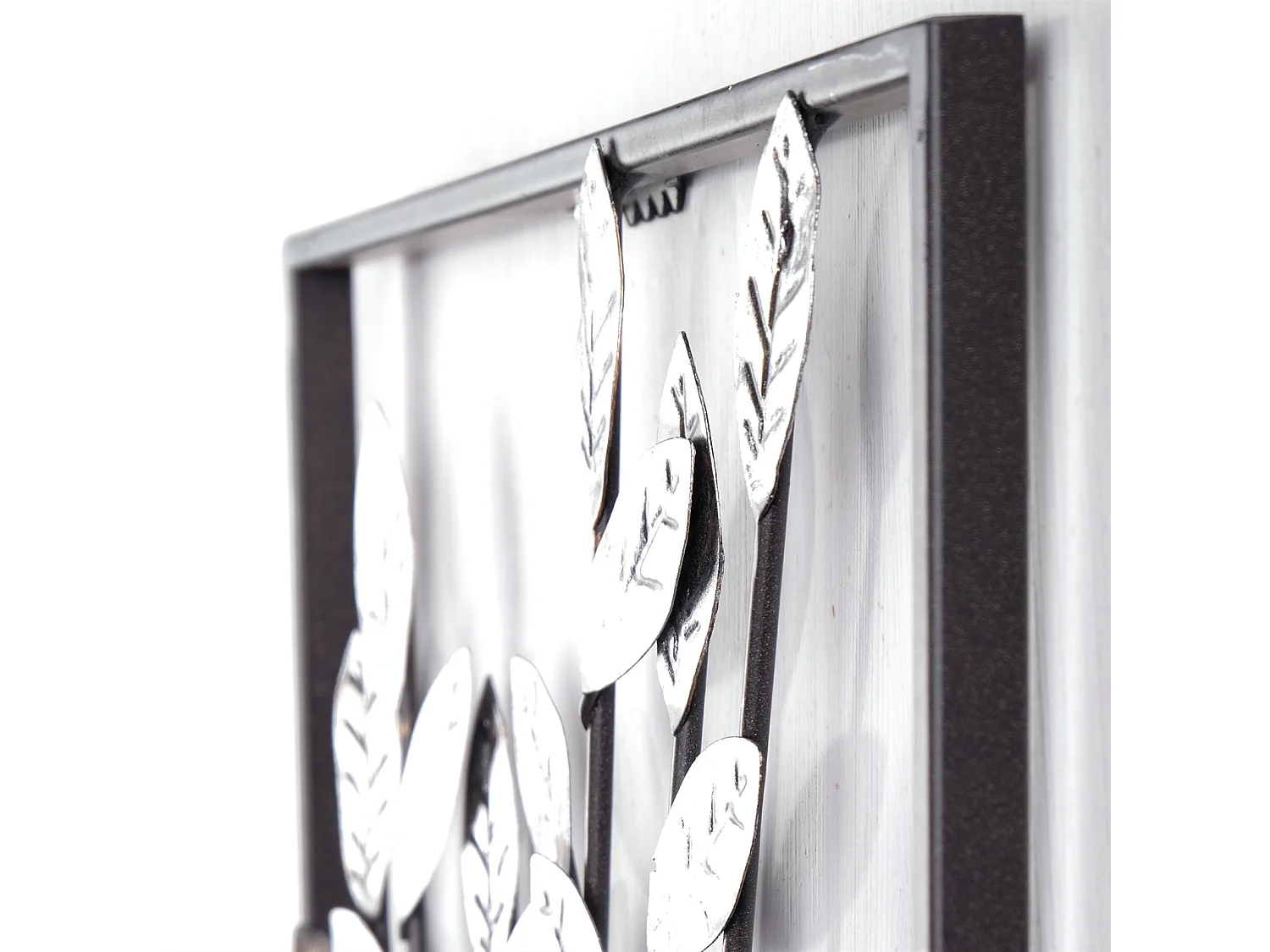 WANDDEKO Zweige Metall silber/braun