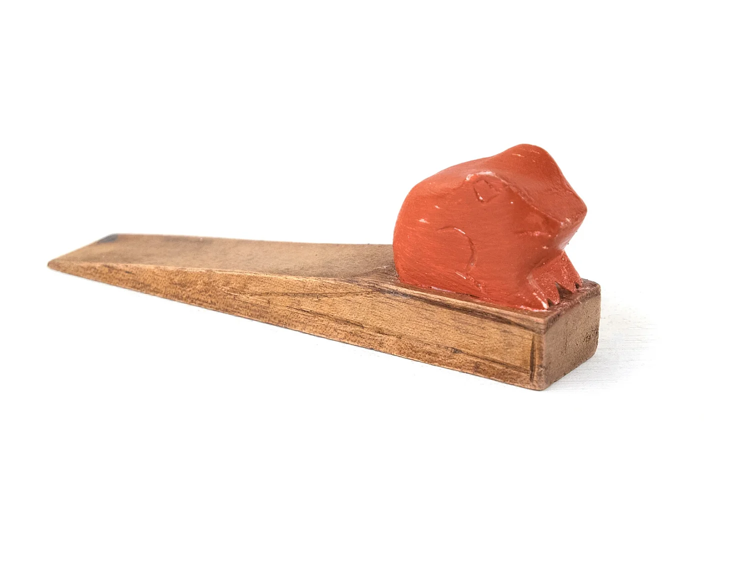 CALE-PORTE Coloré Bois de mahogany sculpté, motif animal Coloré