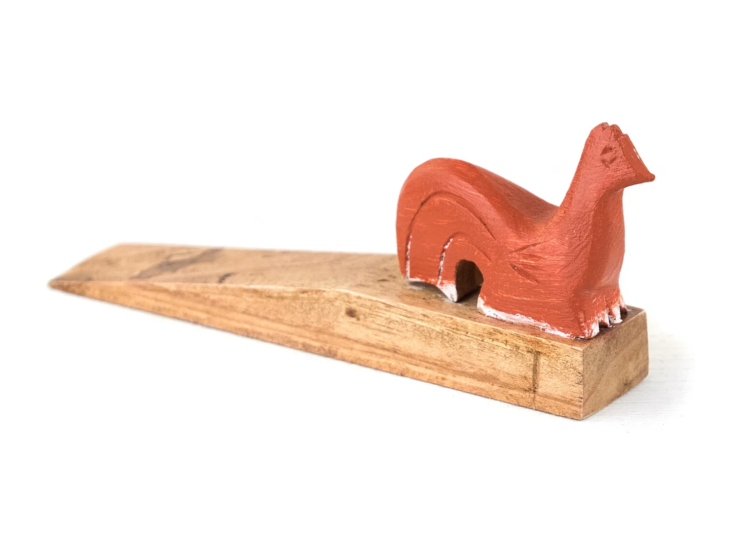 CALE-PORTE Coloré Bois de mahogany sculpté, motif animal Coloré