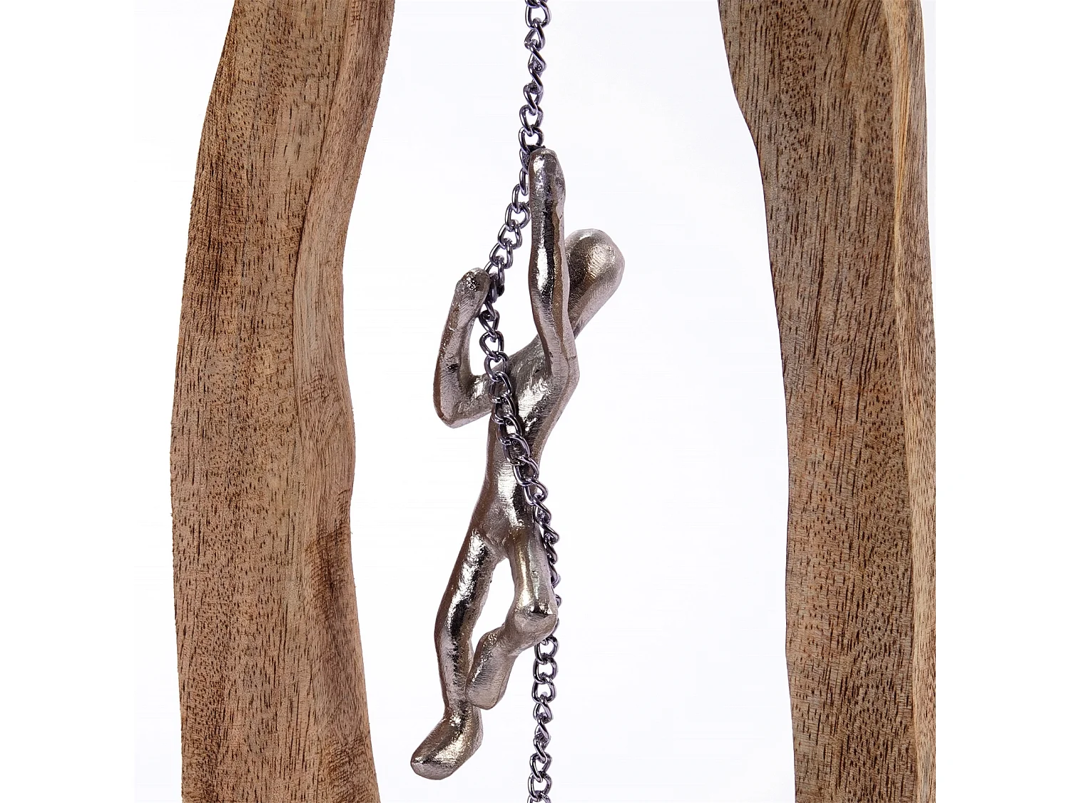 SCULPTURE Balancer Bois de mangue, métal argent-nature
