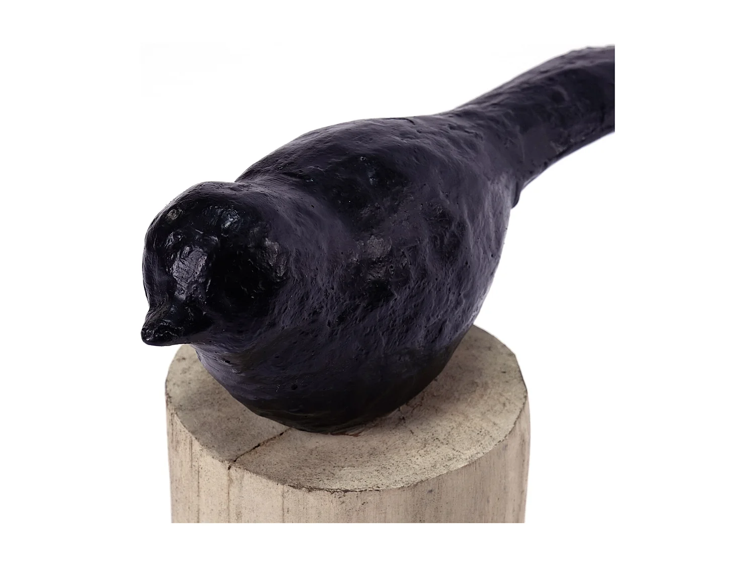 VOGEL-SKULPTUREN-SET Birdy 3-tlg. verschiedene Größen auf Massivholz-Sockel naturfarben