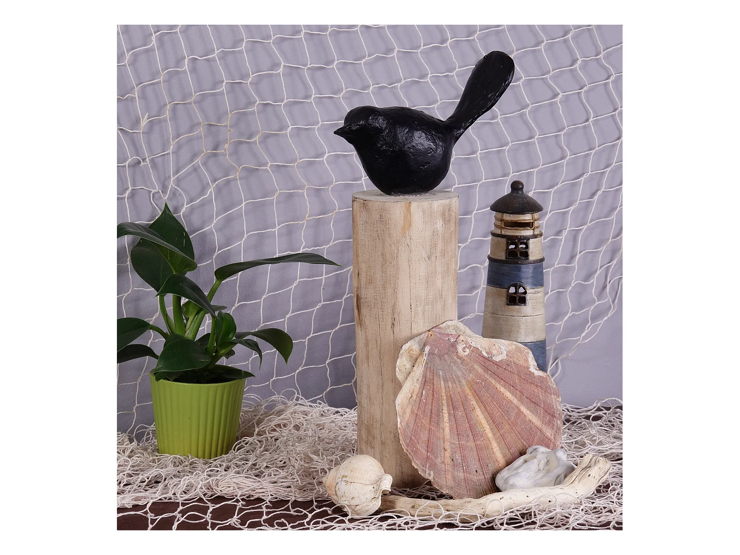 SCULPTURE VOGEL Birdy II Socle en bois de mangue noir-nature