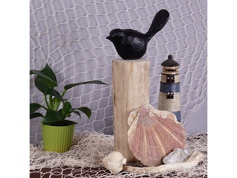 SCULPTURE VOGEL Birdy II Socle en bois de mangue noir-nature