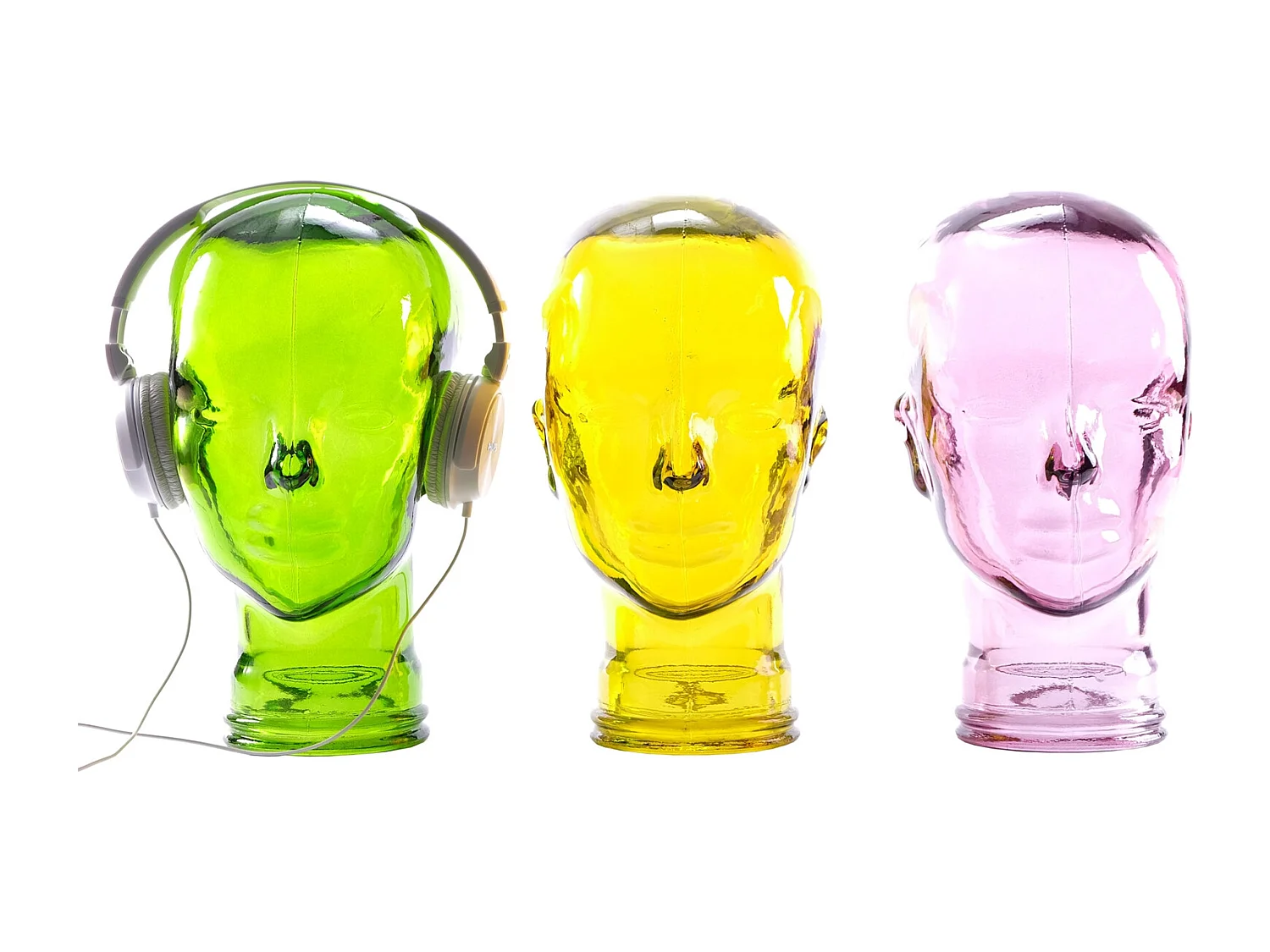 KOPFHÖRERSTÄNDER MICK Glas transparent gelb