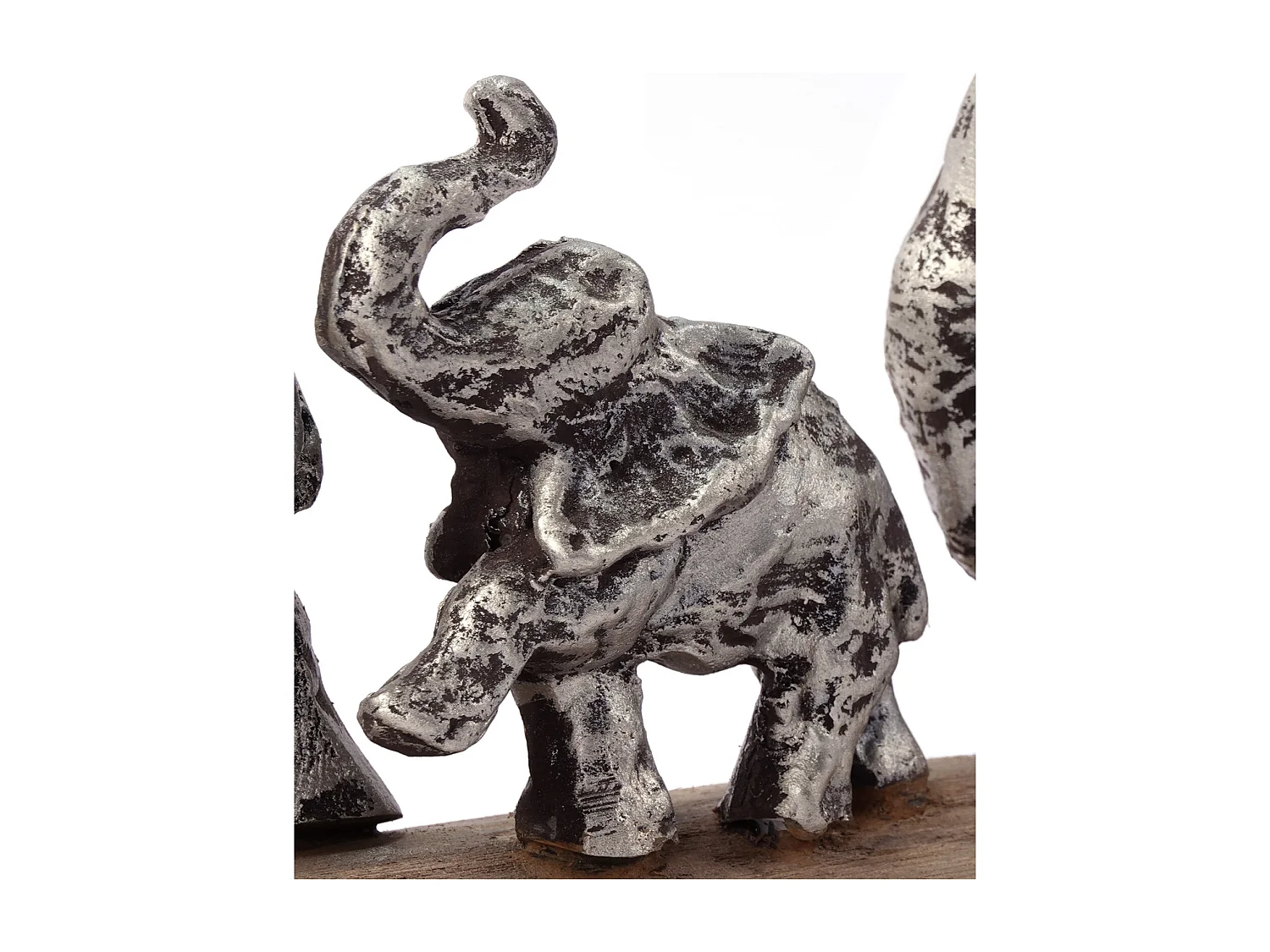 SCULPTURE Promenade en famille Bois de mangue, aluminium argent-nature