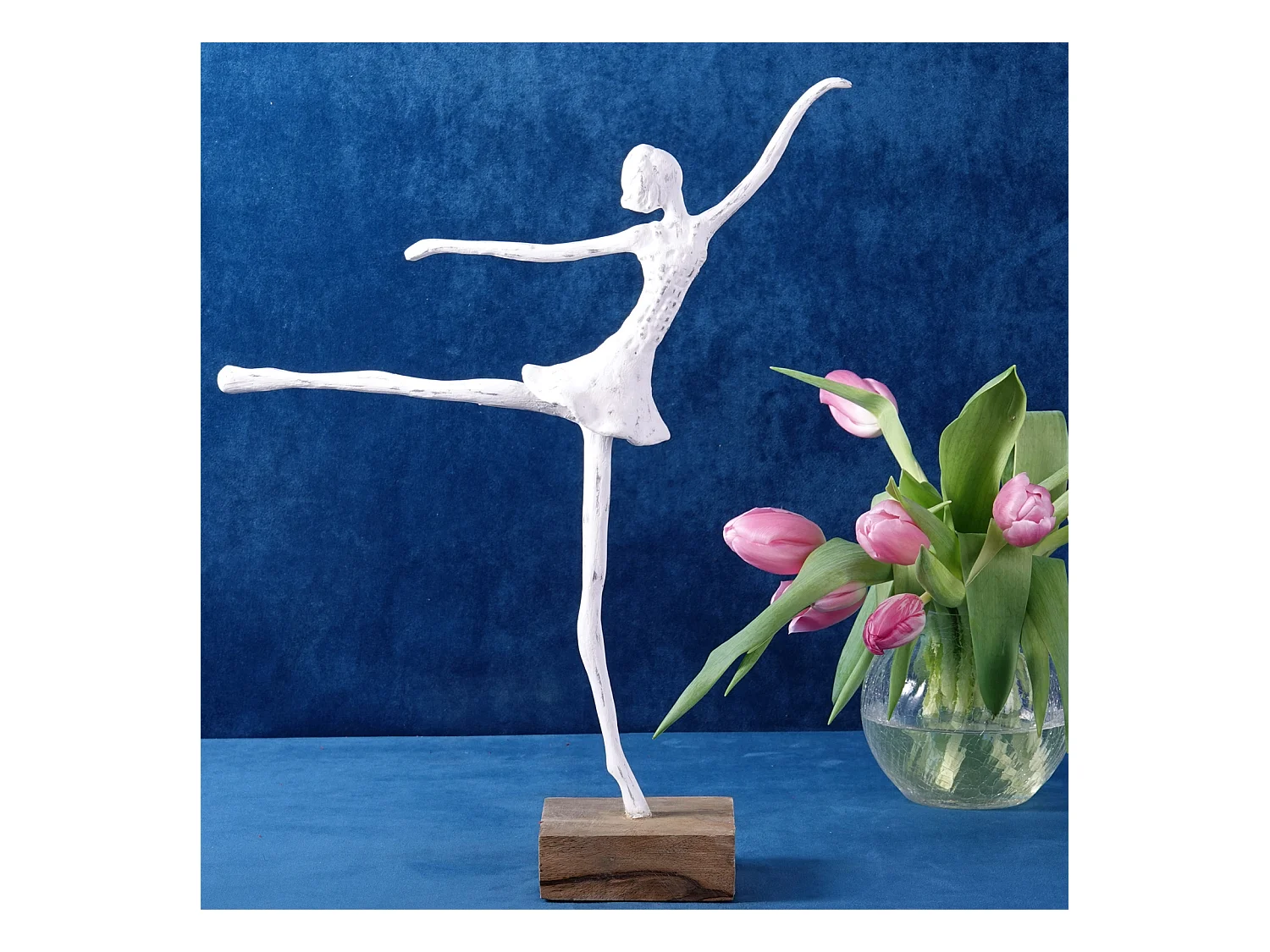 SCULPTURE BALLERINE I Bois de mangue blanc-nature