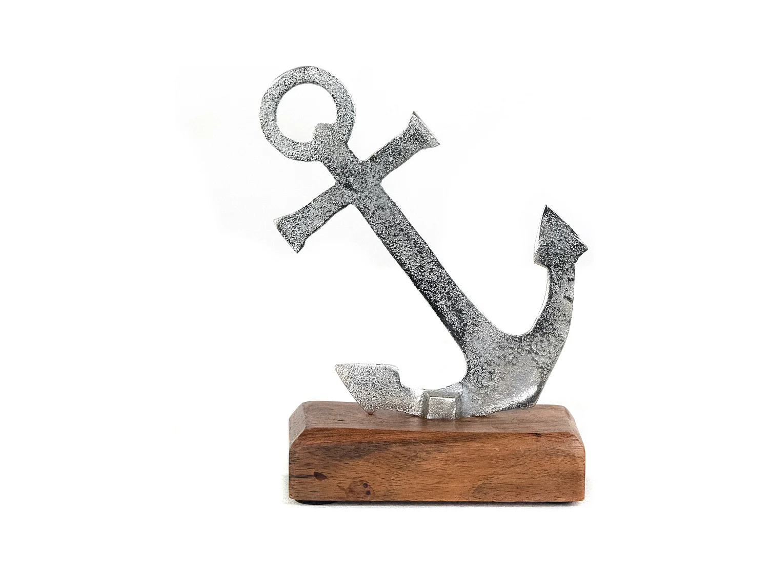 AUFSTELLER Maritim Anker  Metall, Mangoholz silber-braun