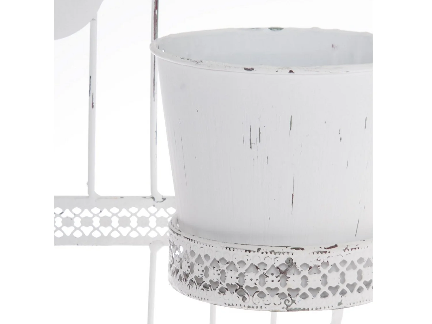 WAND-BLUMENTÖPFE Vintage Birds Metall antik weiß