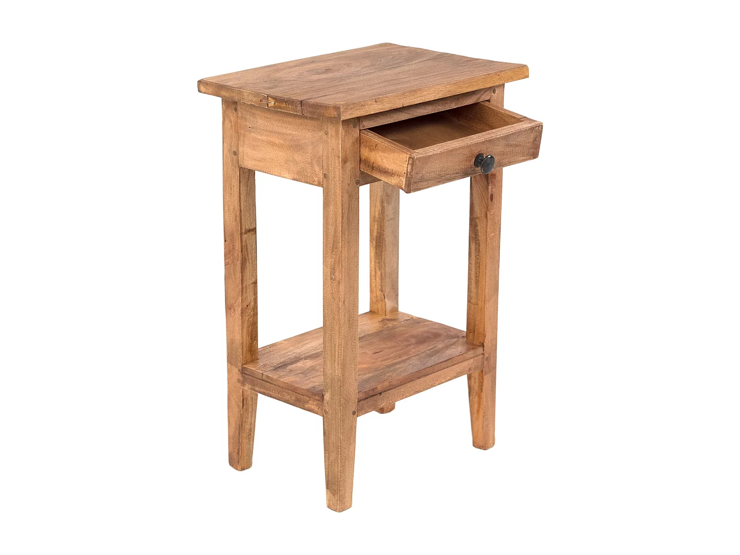 TABLE DE TÉLÉPHONE PLANTE Bois massif en acajou, avec tiroir 02 hellbraun